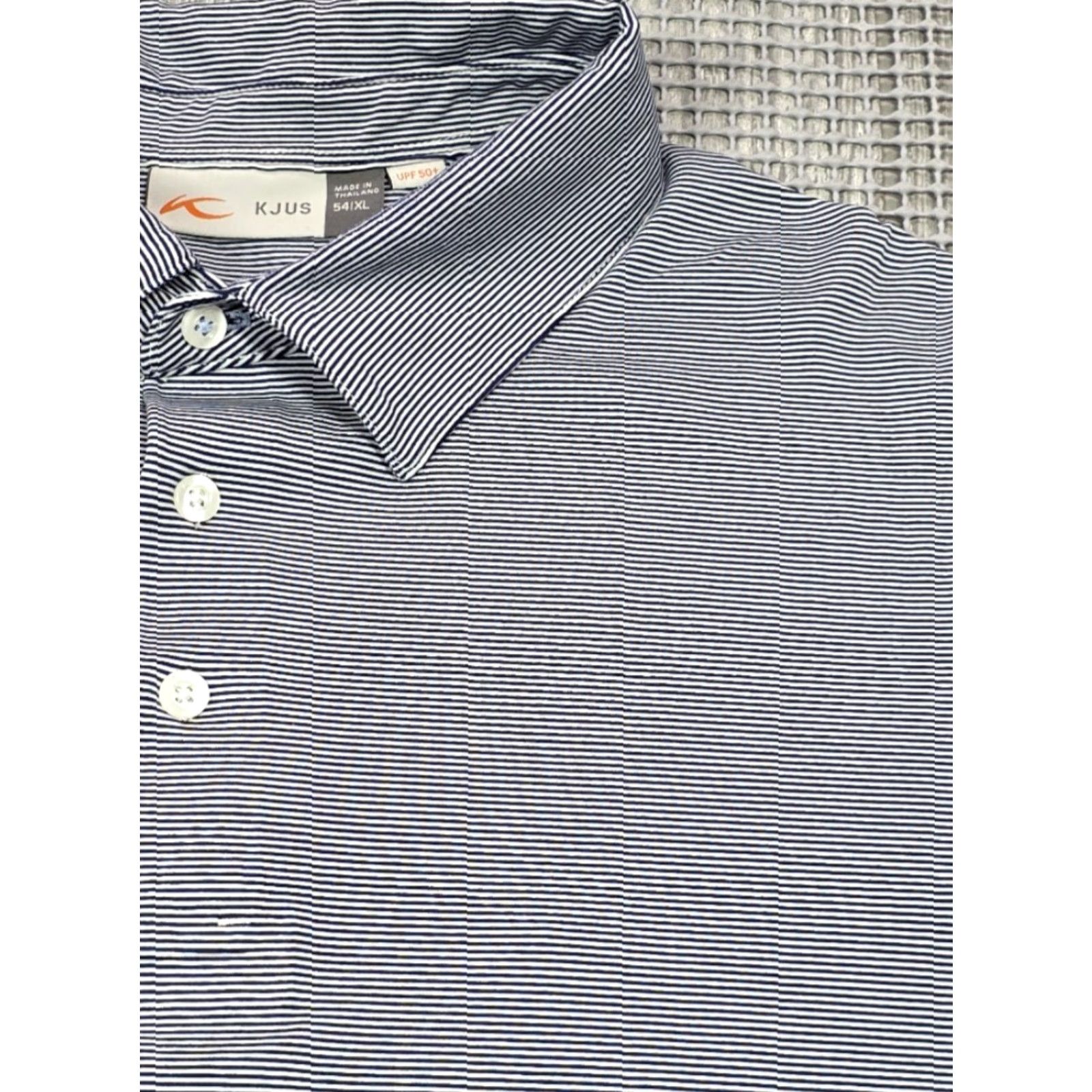 KJUS KJUS Polo Shirt Blue White Men's Lanai Manele Stripe Short Sleeve Golf 54 XL Polo Shirt Mens Blue White Stripe Sports Hawaii 54 XL Size US XL / EU 56 / 4 - 3 Thumbnail