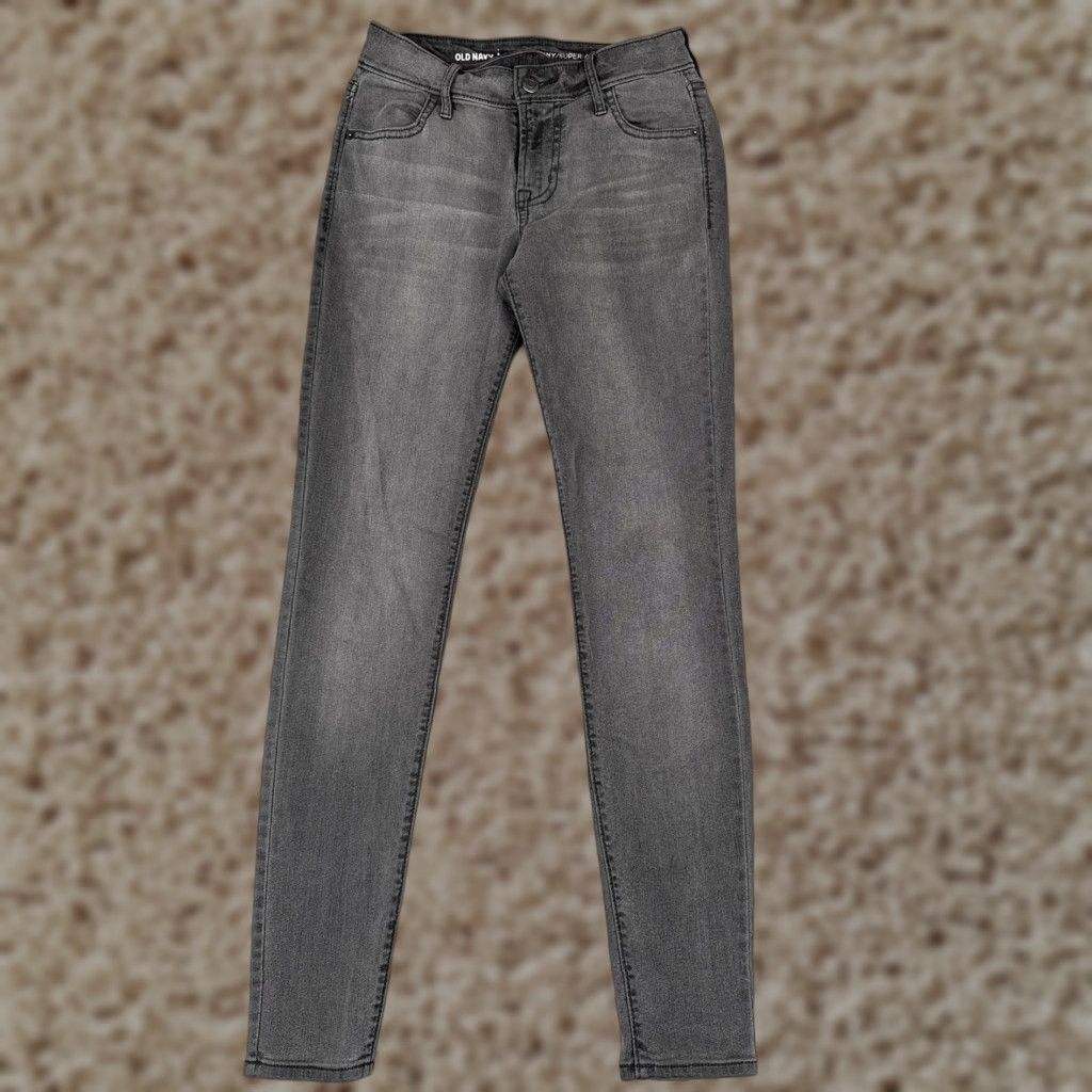 Old Navy Old Navy Jeans Womens Small Gray Super Skinny Mid Rise Stretch Denim Pants Size 27" / US 4 / IT 40 - 1 Thumbnail