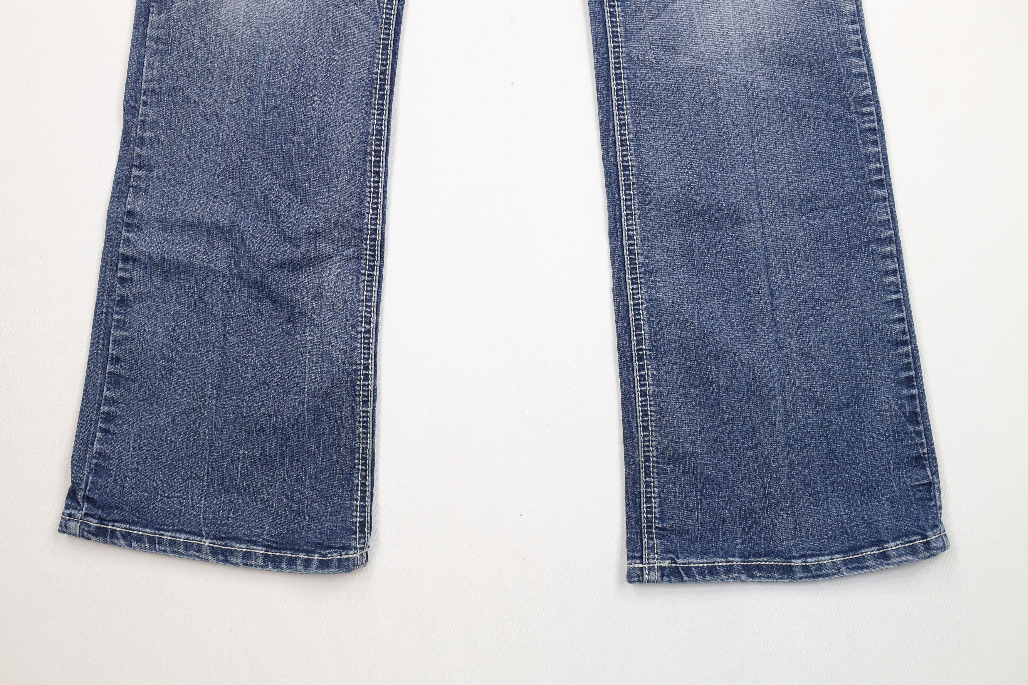 Vintage Vintage Y2K Babydoll Cross Thich Stitch Flared Denim Jeans Size 32" / US 10 / IT 46 - 4 Thumbnail
