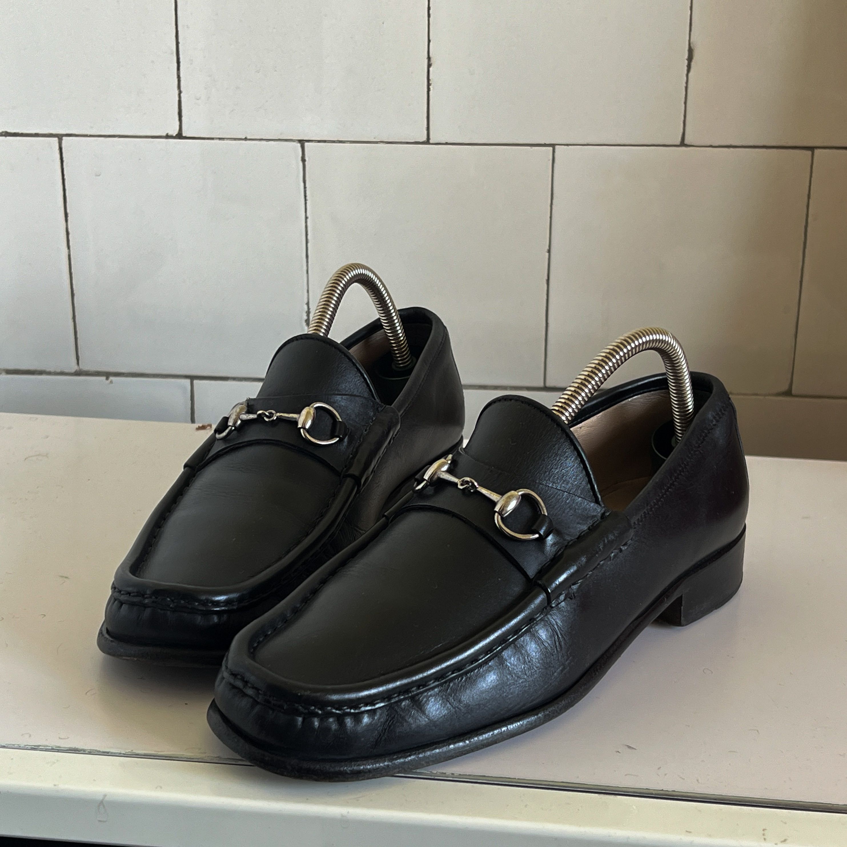 70’s Classic Horsebit Black Leather Loafers by Gucci
