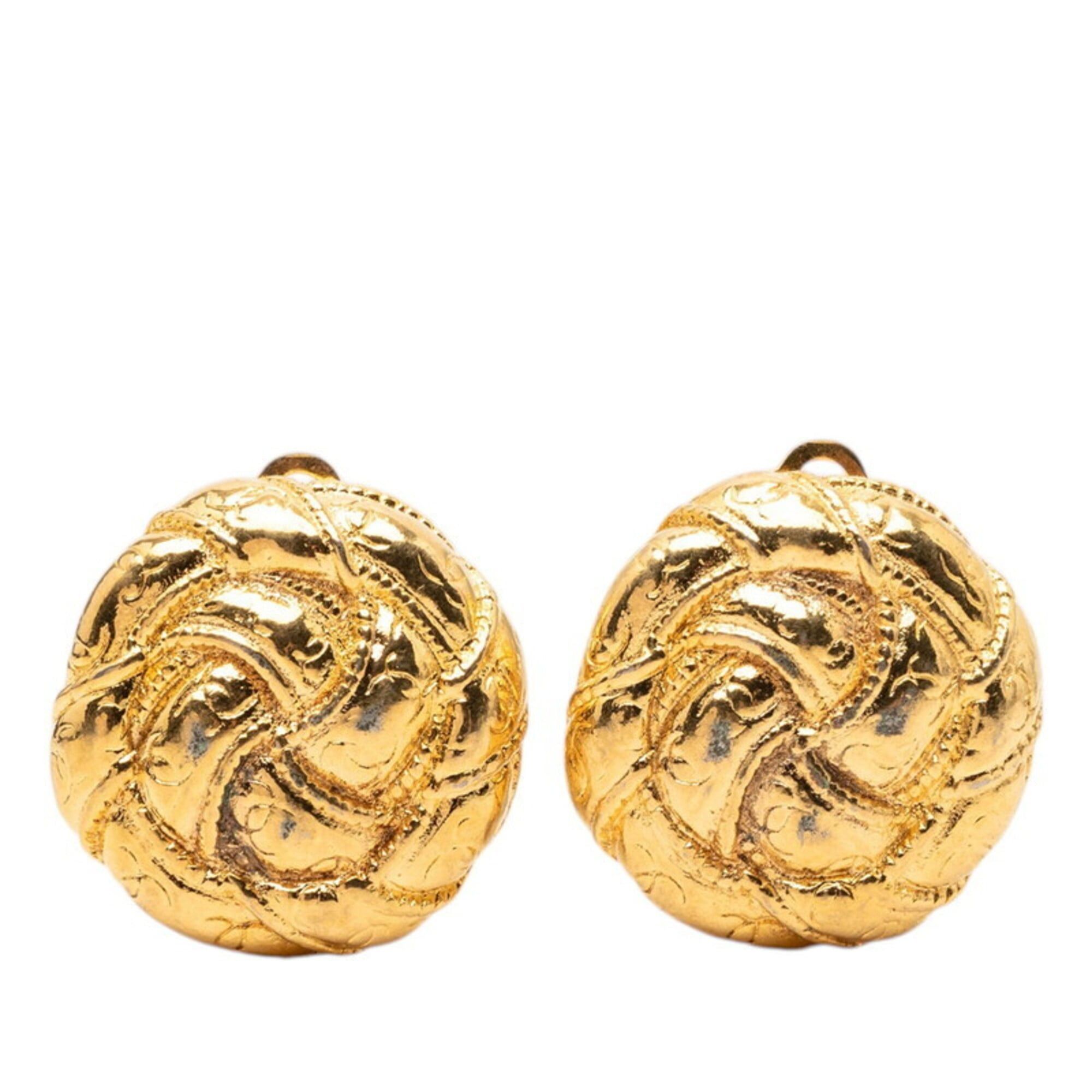 Chanel Chanel Vintage Coco Mark Earrings, Gold Plated, Women's CHANEL Size ONE SIZE - 1 Thumbnail