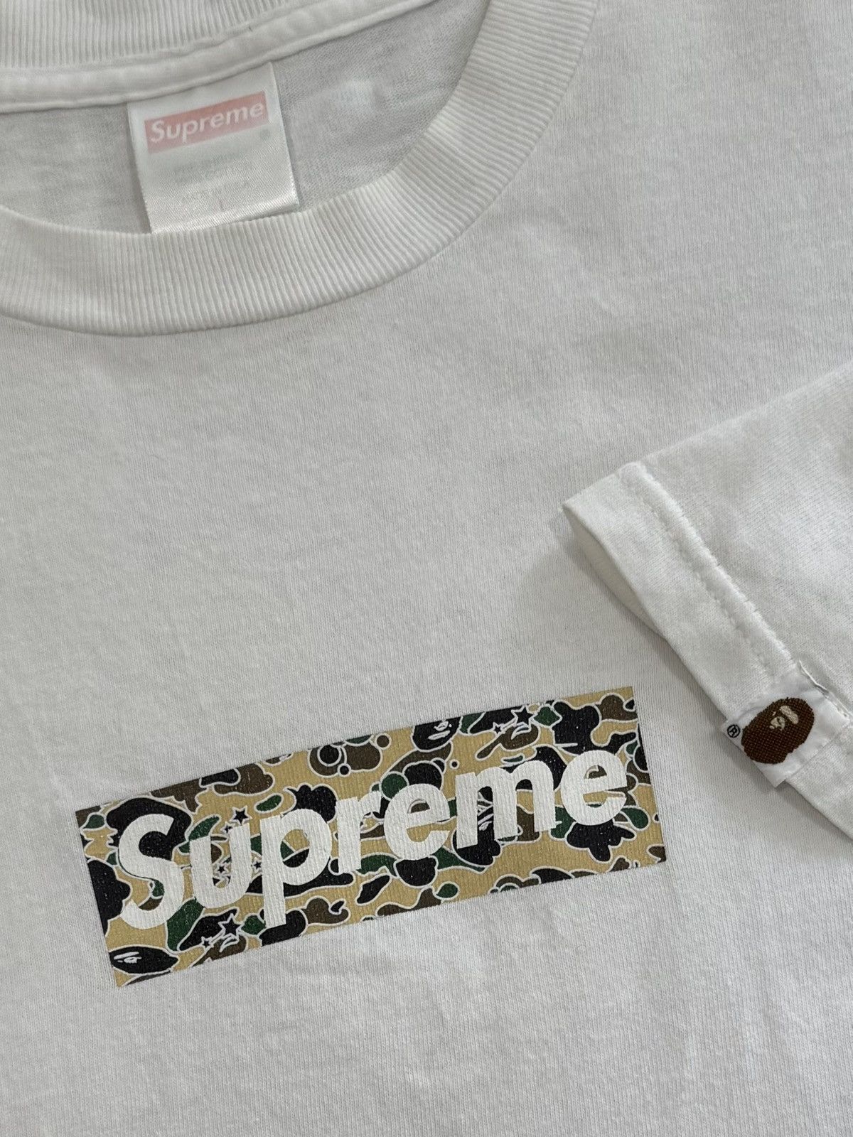 Bape × Supreme ? BAPE × supreme ? sta camo box logo T-shirt 