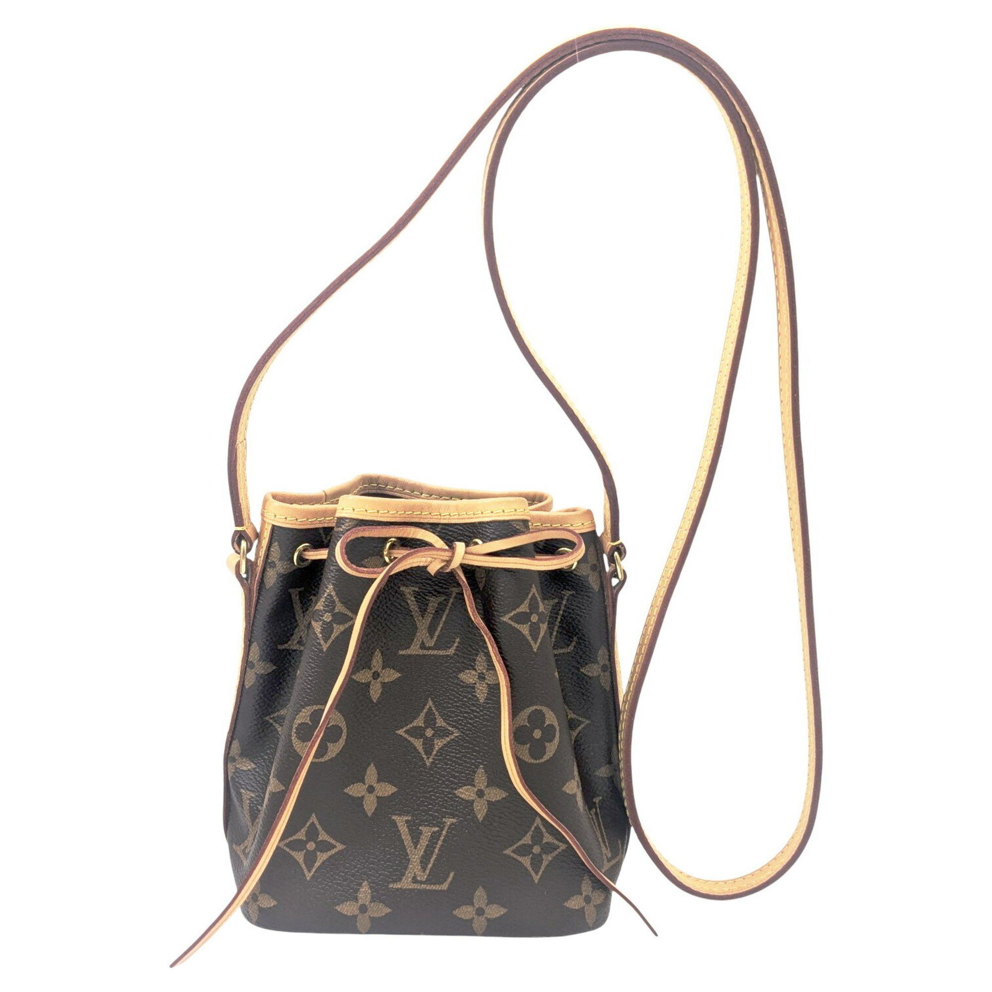 Louis Vuitton LOUIS VUITTON Monogram Nano Noe Shoulder Bag, Brown Leather, M41346 SR0211, Women's Size ONE SIZE - 1 Thumbnail