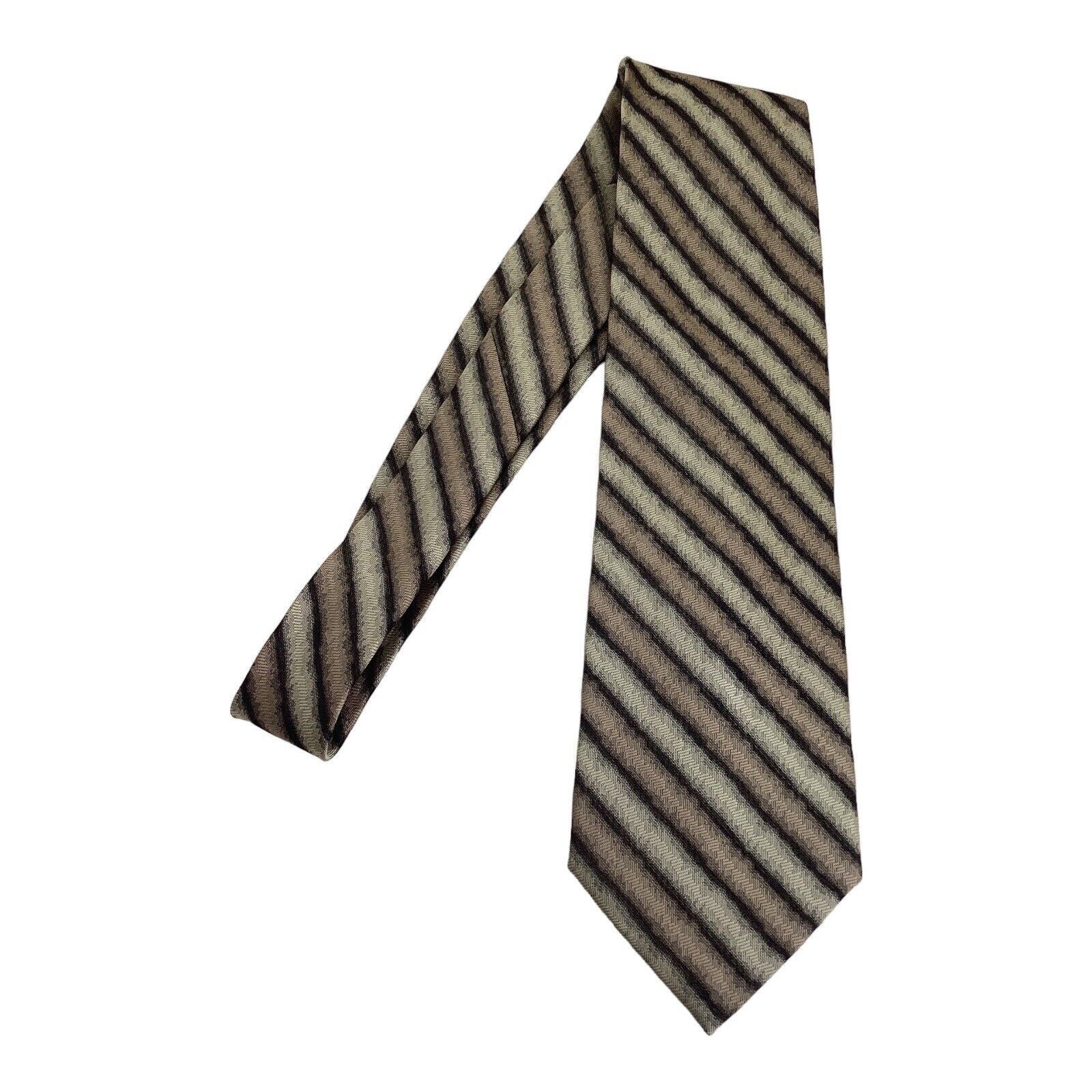Lanvin LANVIN PARIS Khaki Gray Striped Luxury Designer France Silk Size ONE SIZE - 5 Thumbnail