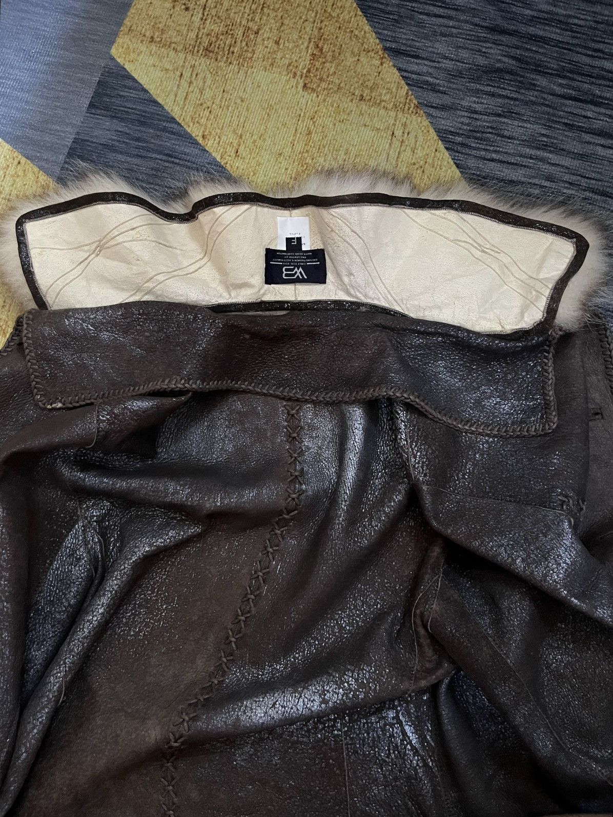 14th Addiction 1990s white bear corp fur leather boho shearling jacket #C1 Size M / US 6-8 / IT 42-44 - 8 Thumbnail