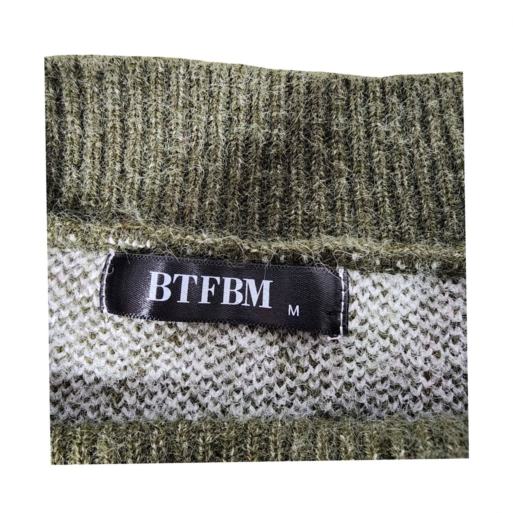 Vintage BTFBM Crew Neck Pullover Knit Sweater Size M Green White Argyle 7189 Size M / US 6-8 / IT 42-44 - 2 Thumbnail