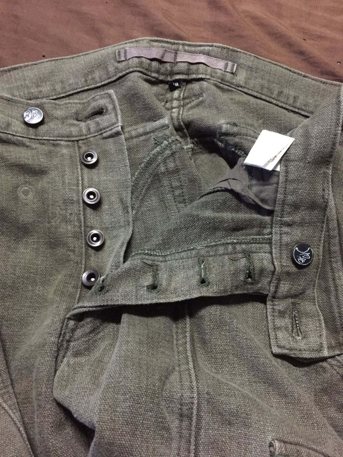 Japanese Brand × Le Grande Bleu (L.G.B.) Japanese Brand Dusty Olive Snap Button Cargo Pants Size US 34 / EU 50 - 7 Thumbnail