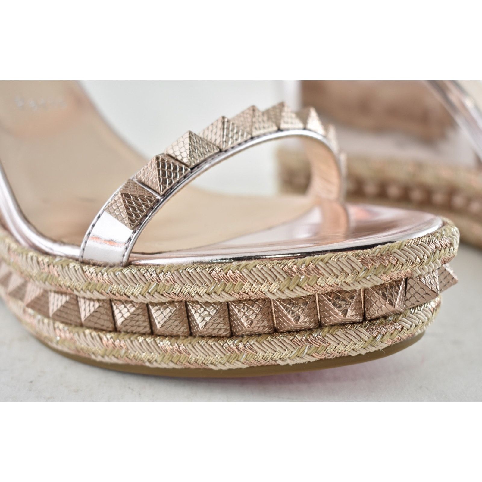 Christian Louboutin Pyraclou 110 Rose Gold Pink Platform