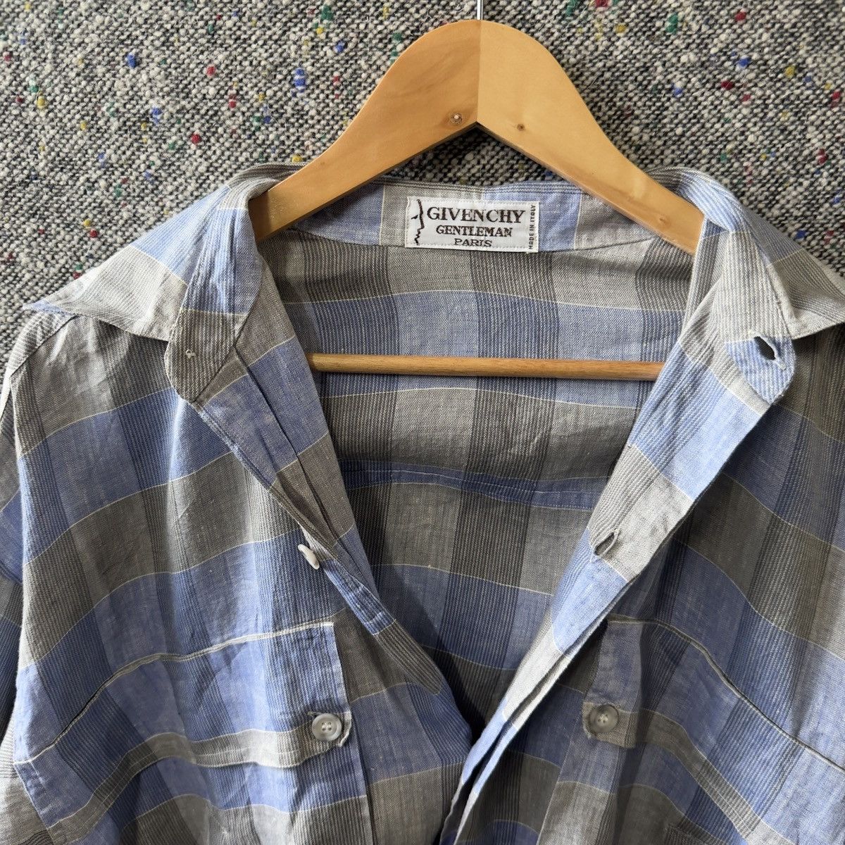 Givenchy Vintage Givenchy Gentleman Linen Plaid Blouson Jacket L⁠ Size US L / EU 52-54 / 3 - 14 Thumbnail