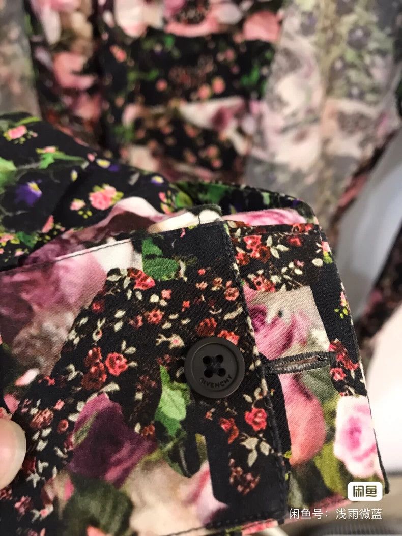 Givenchy Givenchy Size39 Floral Patchwork Long Sleeve Shirt Size US M / EU 48-50 / 2 - 6 Thumbnail