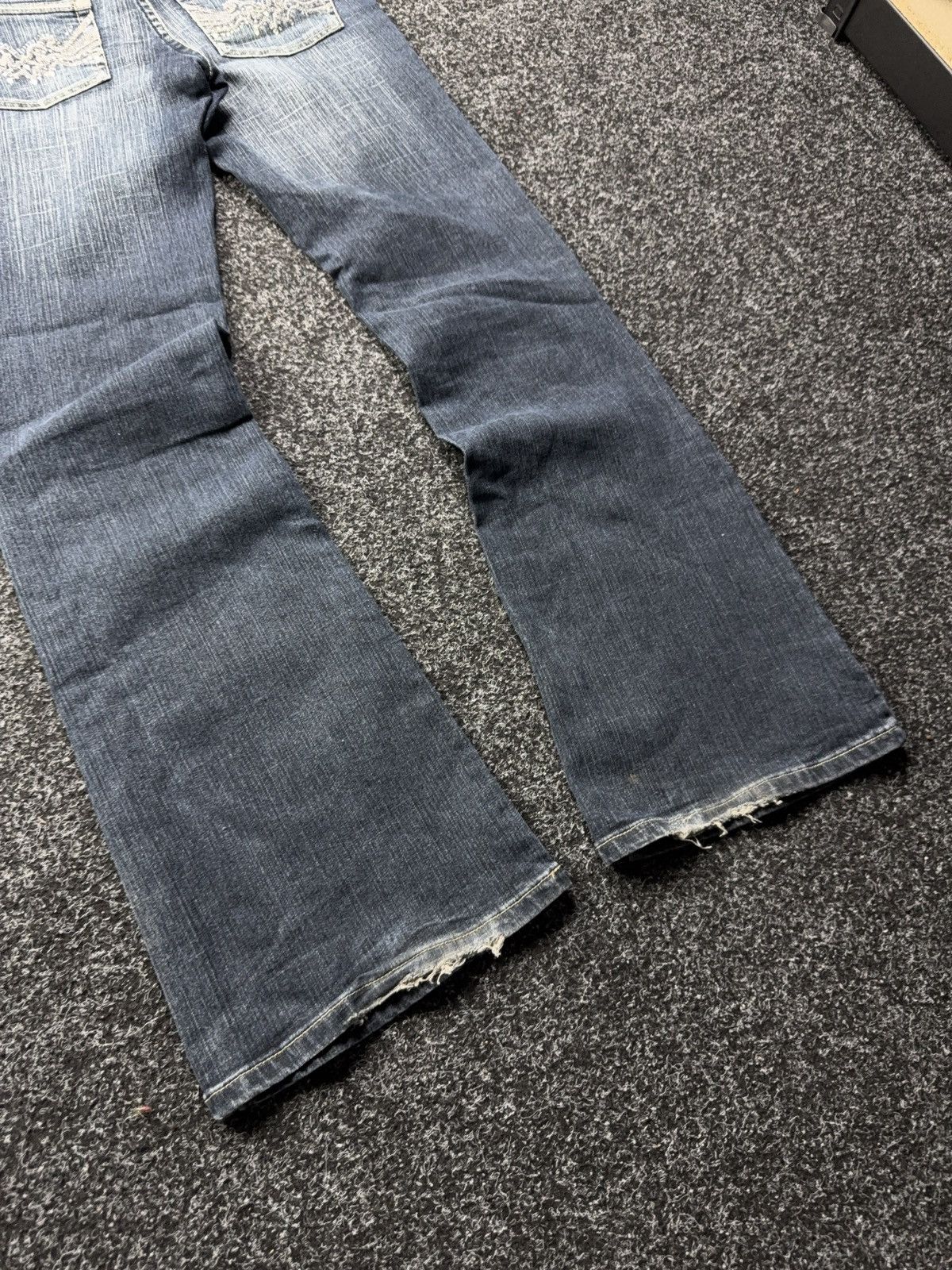 Japanese Brand Retro 00s Y2K Rhinestone Embroidered Bootcut Jeans Size 27" / US 4 / IT 40 - 14 Thumbnail