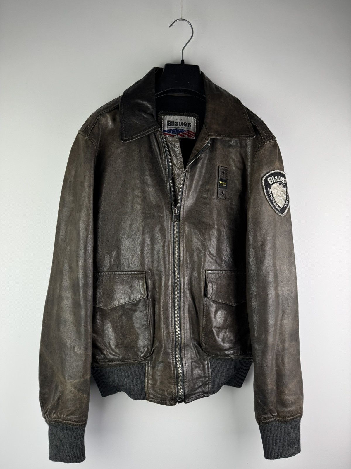 Other Vintage Blauer USA Leather Police Jacket Motorcycle 🇺🇸 Size US S / EU 44-46 / 1 - 1 Thumbnail