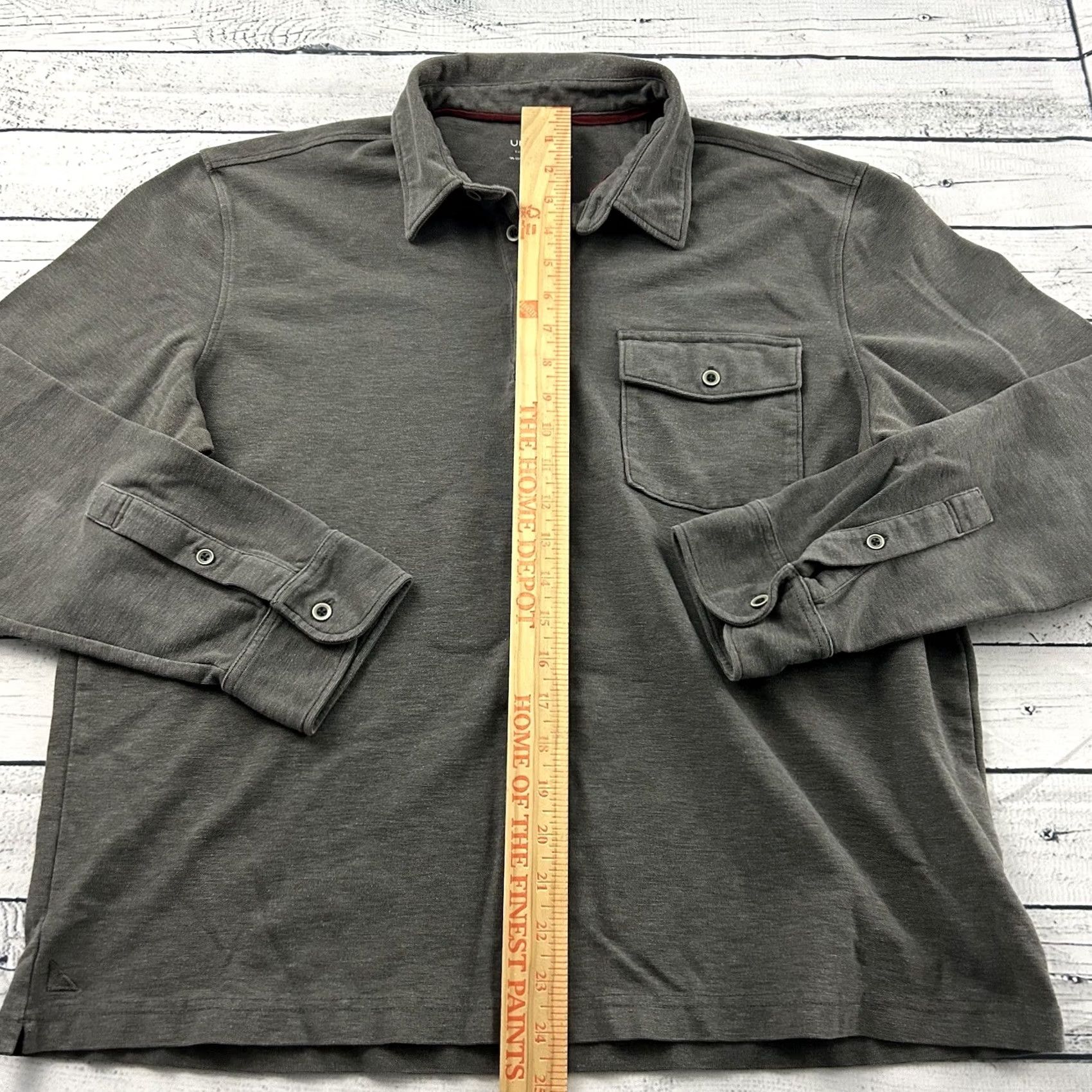 UNTUCKit UNTUCKit Matthieu Long Sleeve Button-Up Rugby Polo Shirt Men's Large Brown Size US L / EU 52-54 / 3 - 3 Thumbnail
