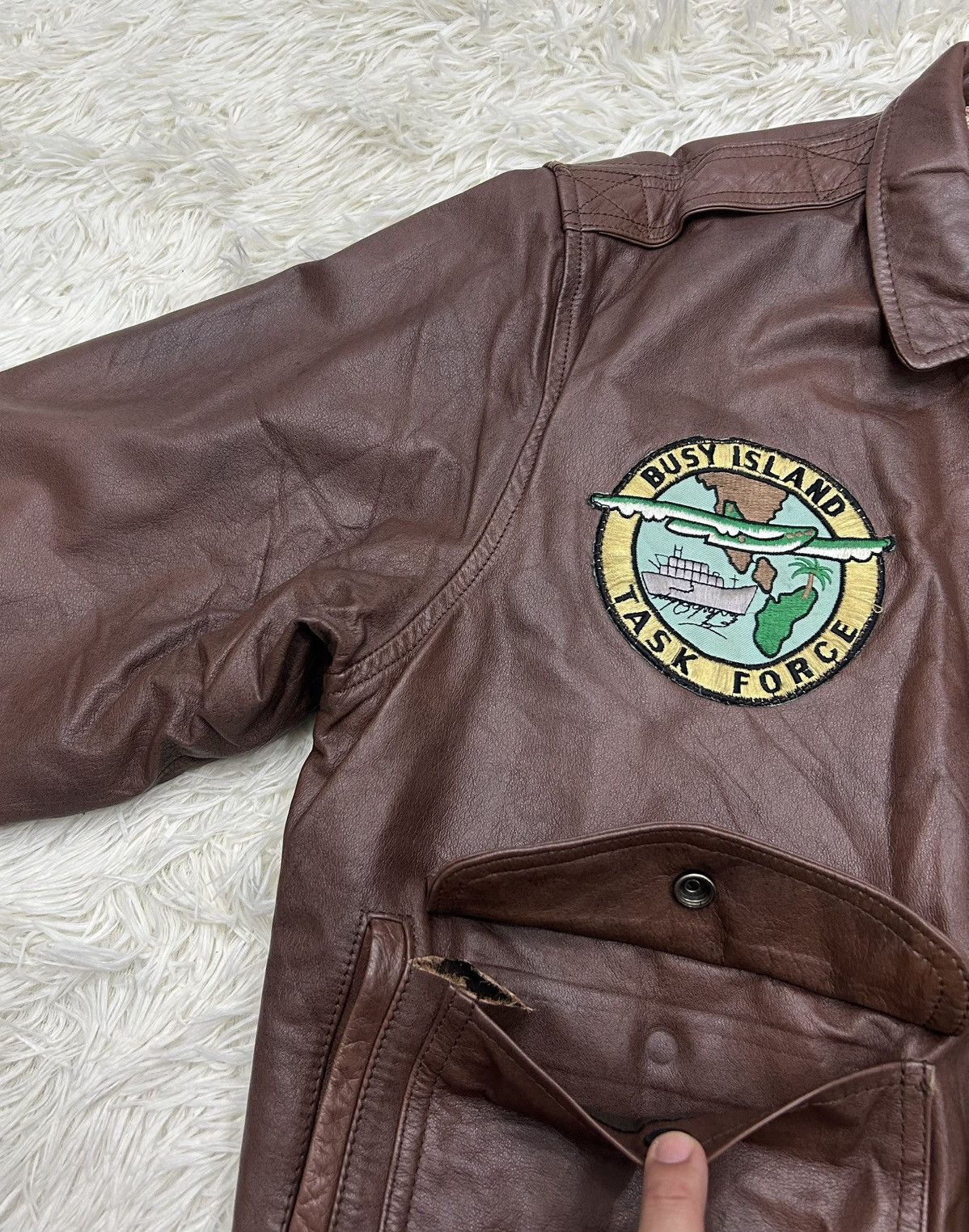 Genuine Leather × Vintage Gatto International Cow-Hide Leather Jacket Size US M / EU 48-50 / 2 - 11 Thumbnail