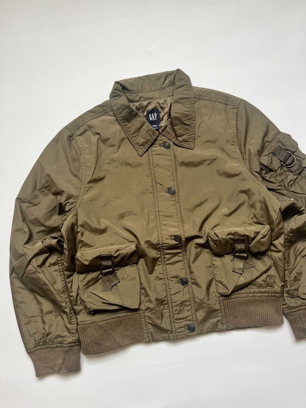 Gap Gap Tactical Multi Pocket Nylon Bomber Jacket Size M / US 6-8 / IT 42-44 - 4 Thumbnail
