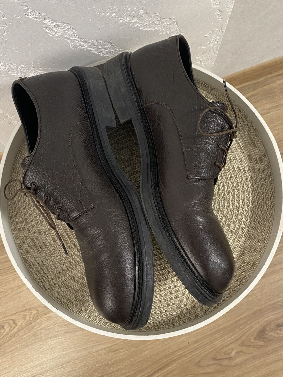 Emporio Armani Emporio Armani Brown Leather Oxford Derby Shoes Size: 44 Size US 11 / EU 44 - 5 Thumbnail
