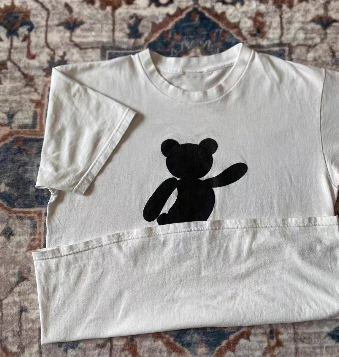 Vintage White Washed Vintage Cartoon Bear Print T-Shirt Size US M / EU 48-50 / 2 - 2 Thumbnail
