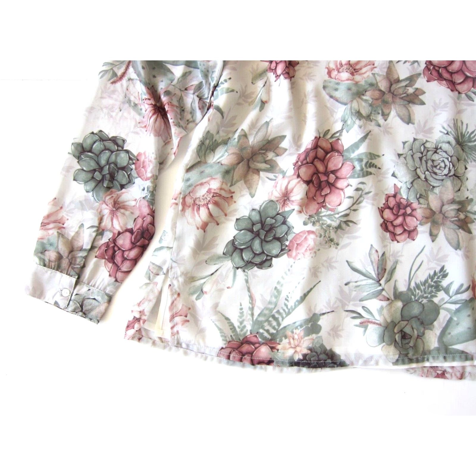 Coldwater Creek Coldwater Creek Blouse Shirt Women's V-Neck Floral Pink Long Sleeve Tunic Large 14 Size L / US 10 / IT 46 - 5 Thumbnail