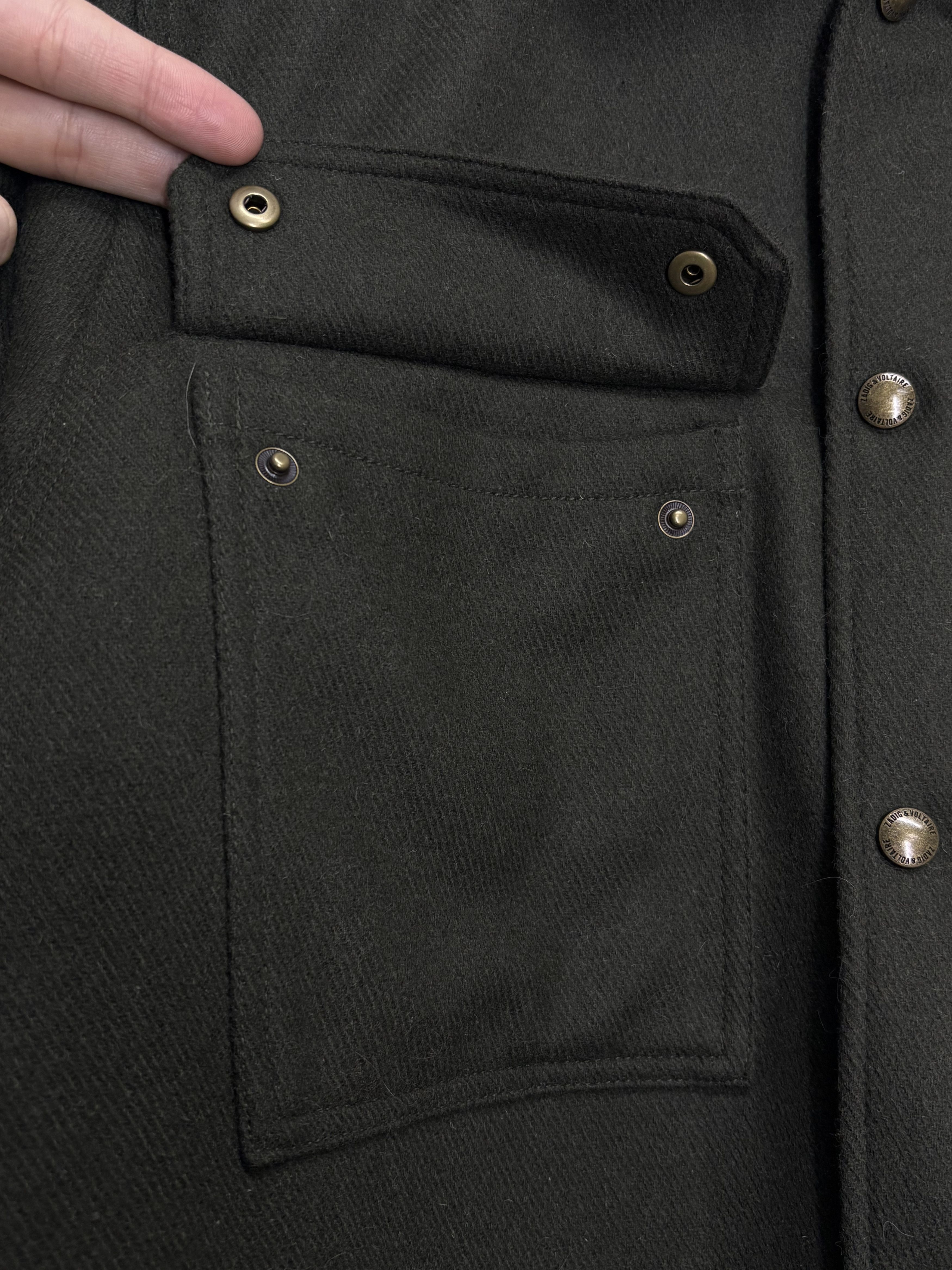 Zadig & Voltaire Zadig & Voltaire Paris Green Wool Button Up Worker Jacket Size US L / EU 52-54 / 3 - 12 Thumbnail
