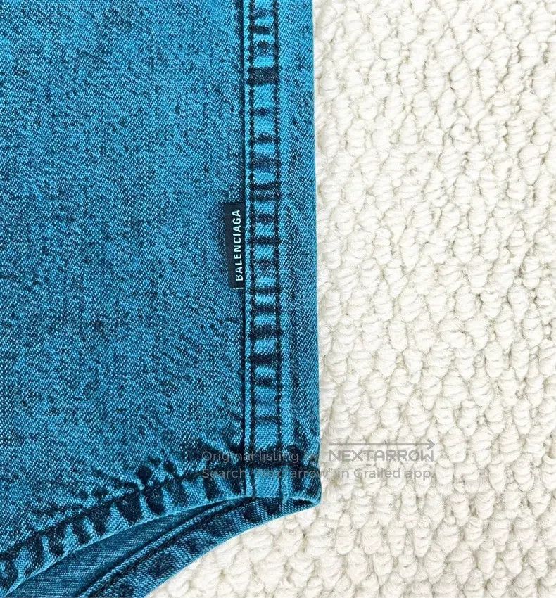 Balenciaga Balenciaga size 39 Lake Blue Pocket Water Washed Letter Lo Size US S / EU 44-46 / 1 - 4 Thumbnail