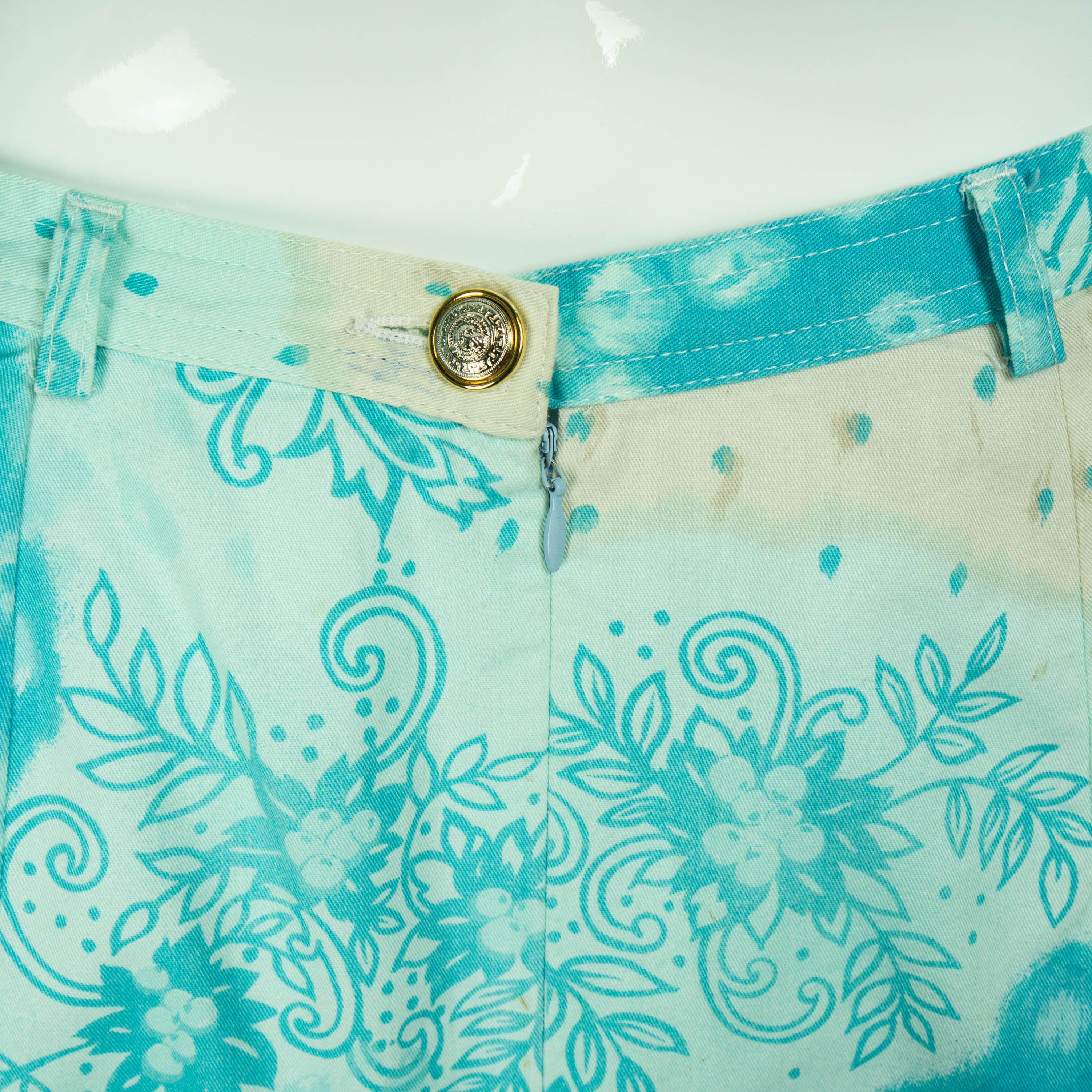 Versace × Versus VERSUS Gianni Versace Blue Set Blazer Skirt Vintage 90s 00s Size M / US 6-8 / IT 42-44 - 8 Thumbnail