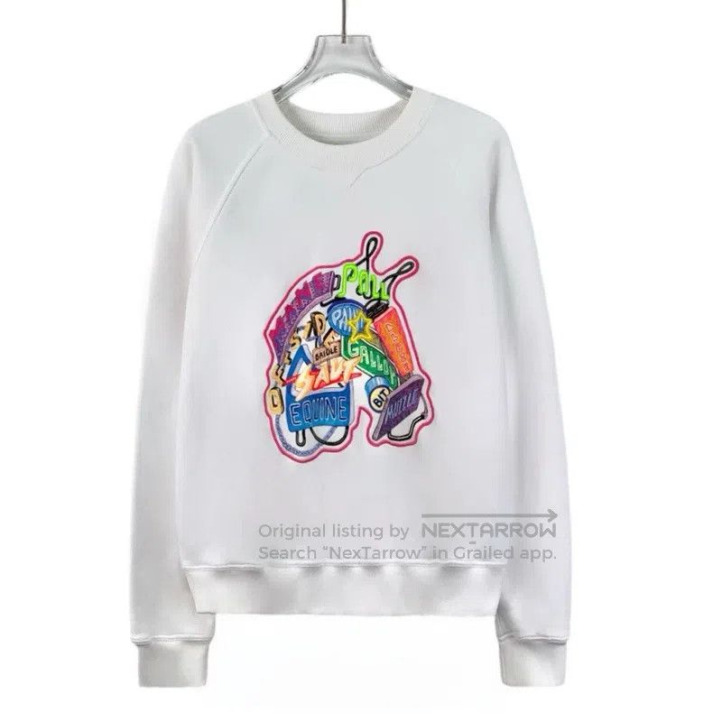 Hermes White graffiti letter embroidered cotton long-sleev