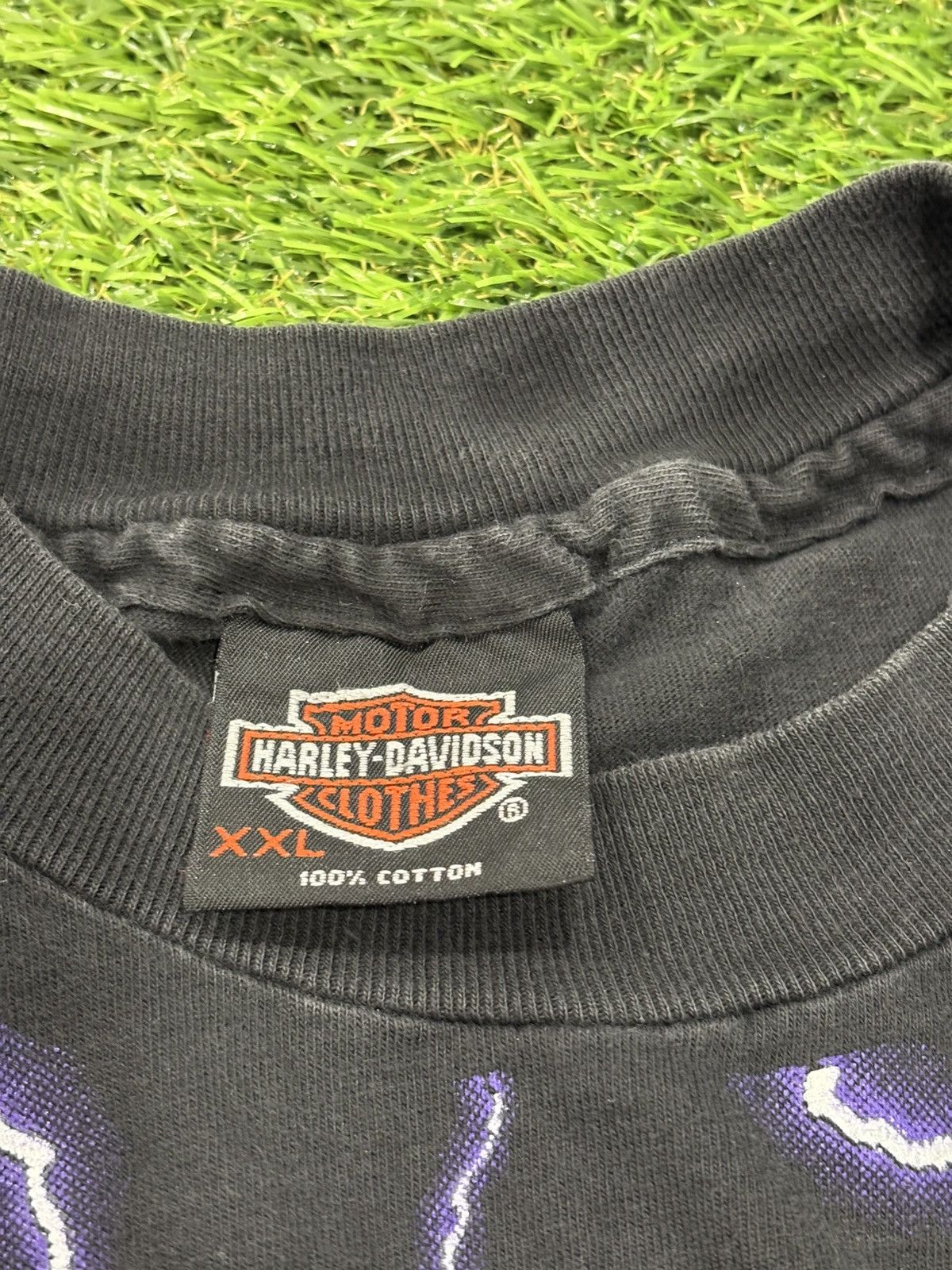 Harley Davidson VINTAGE RARE CLASSIC HARLEY DAVIDSON AOP LIGHTNING TEE Size US XXL / EU 58 / 5 - 5 Thumbnail