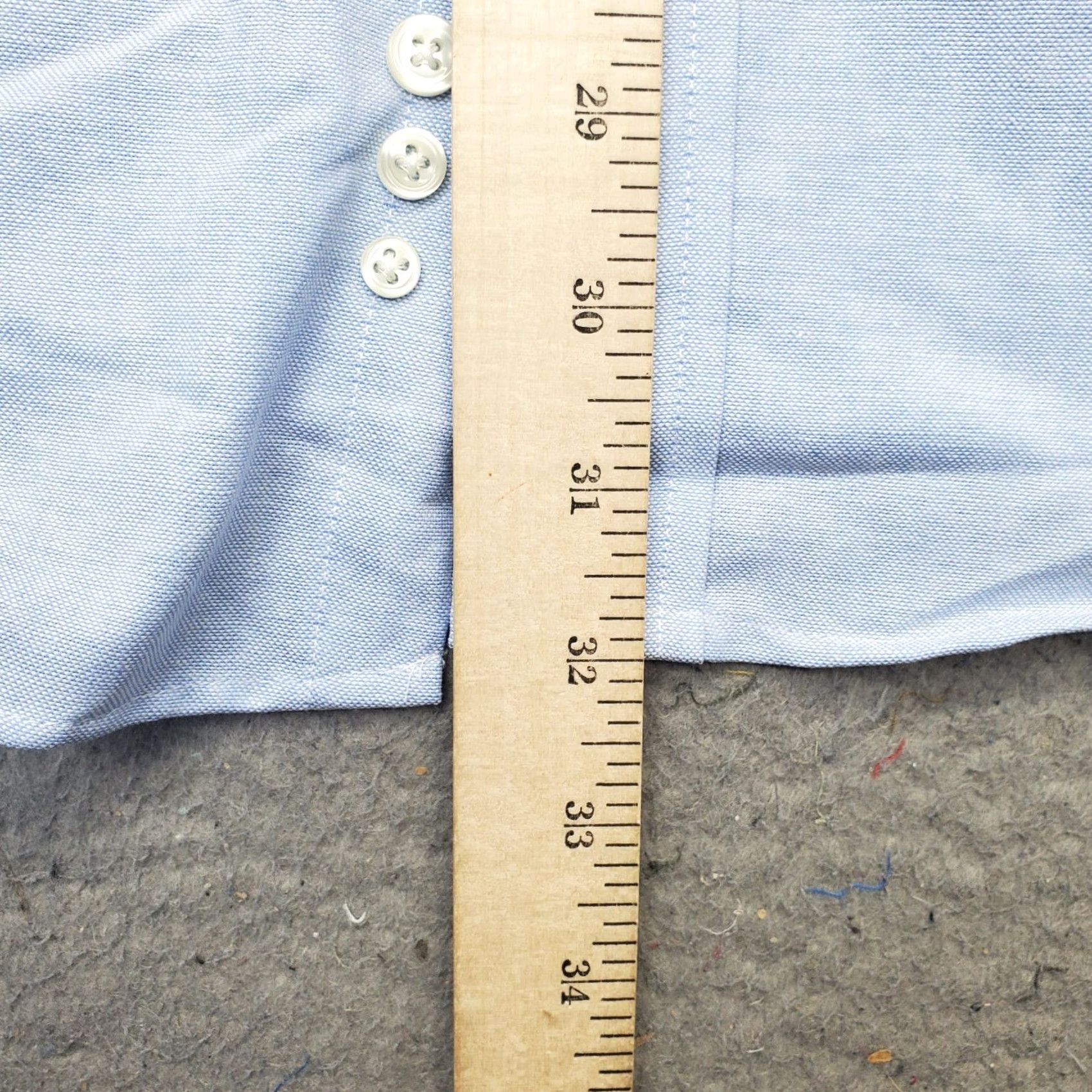 Vintage Windsor Dress Shirt Men 16.5 Blue Wrinkle Free Collar Button Down Formal Size 46R - 5 Thumbnail