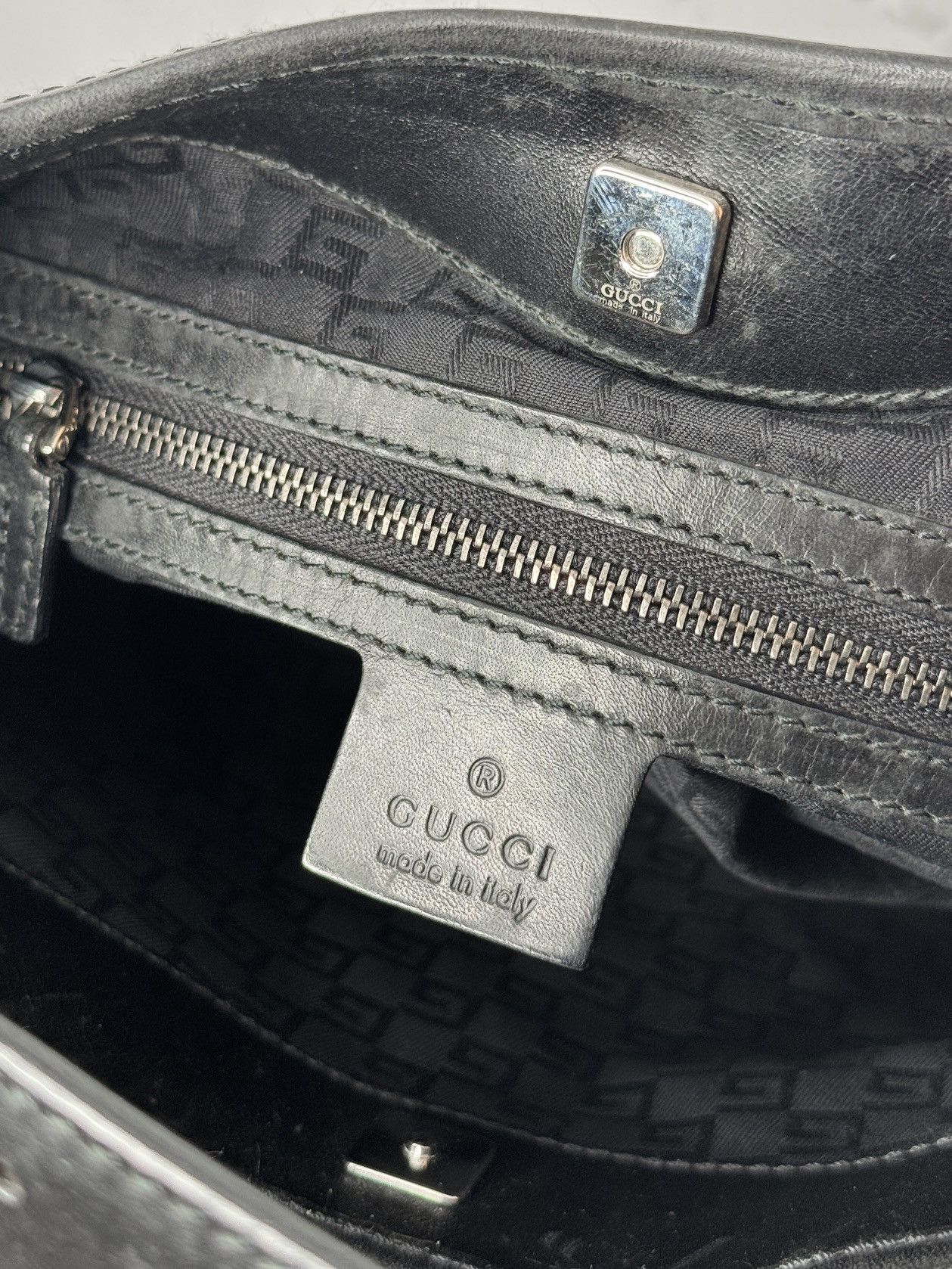 Gucci Gucci Interlocking GG Black Canvas Hobo Bag Size ONE SIZE - 12 Thumbnail
