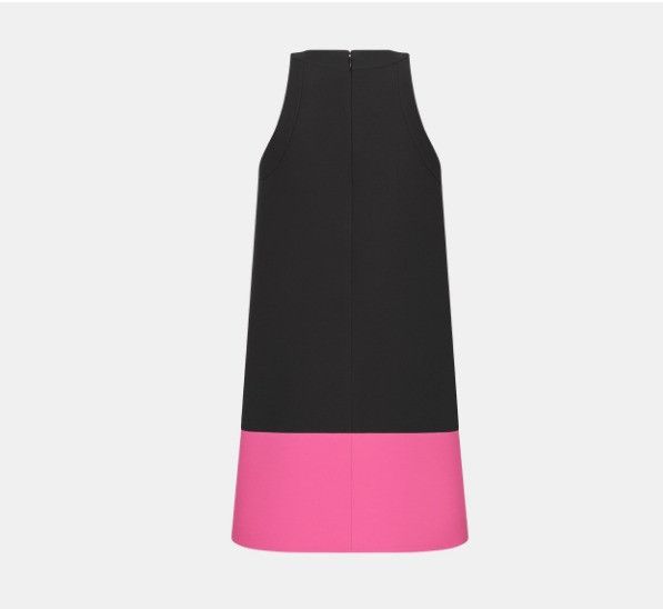 Dior o1w1db10225 411R99 A-Line Midi Dress in Black & Pink Size XS / US 0-2 / IT 36-38 - 4 Thumbnail