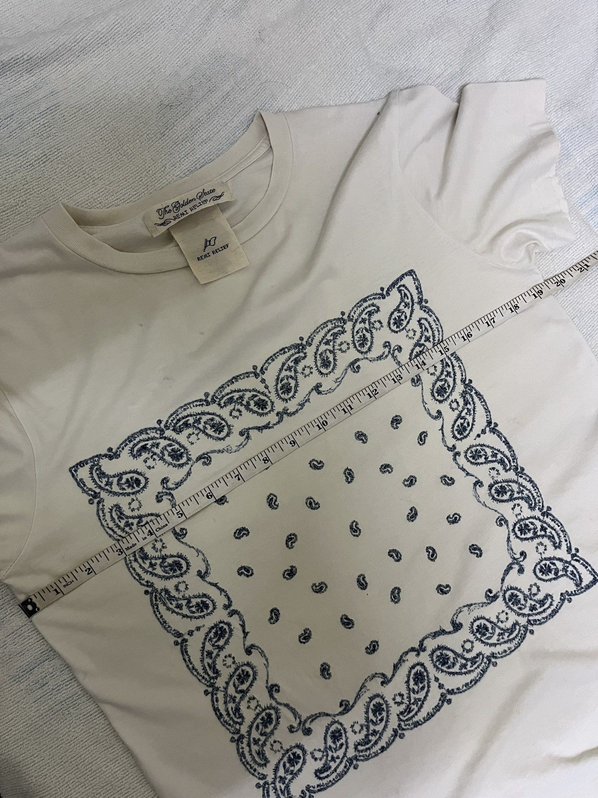 Remi Relief Special Process Indigo Embroidered Bandana Paisley Size M / US 6-8 / IT 42-44 - 15 Thumbnail