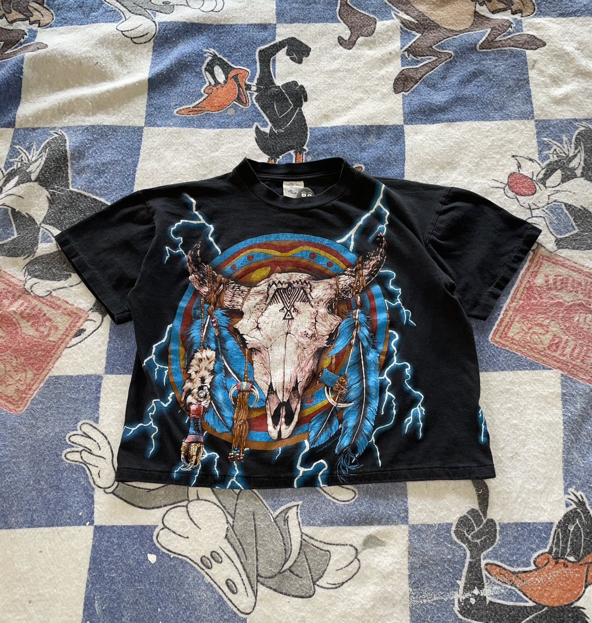 Vintage Vintage American Thunder bull skull tee Size US L / EU 52-54 / 3 - 1 Thumbnail