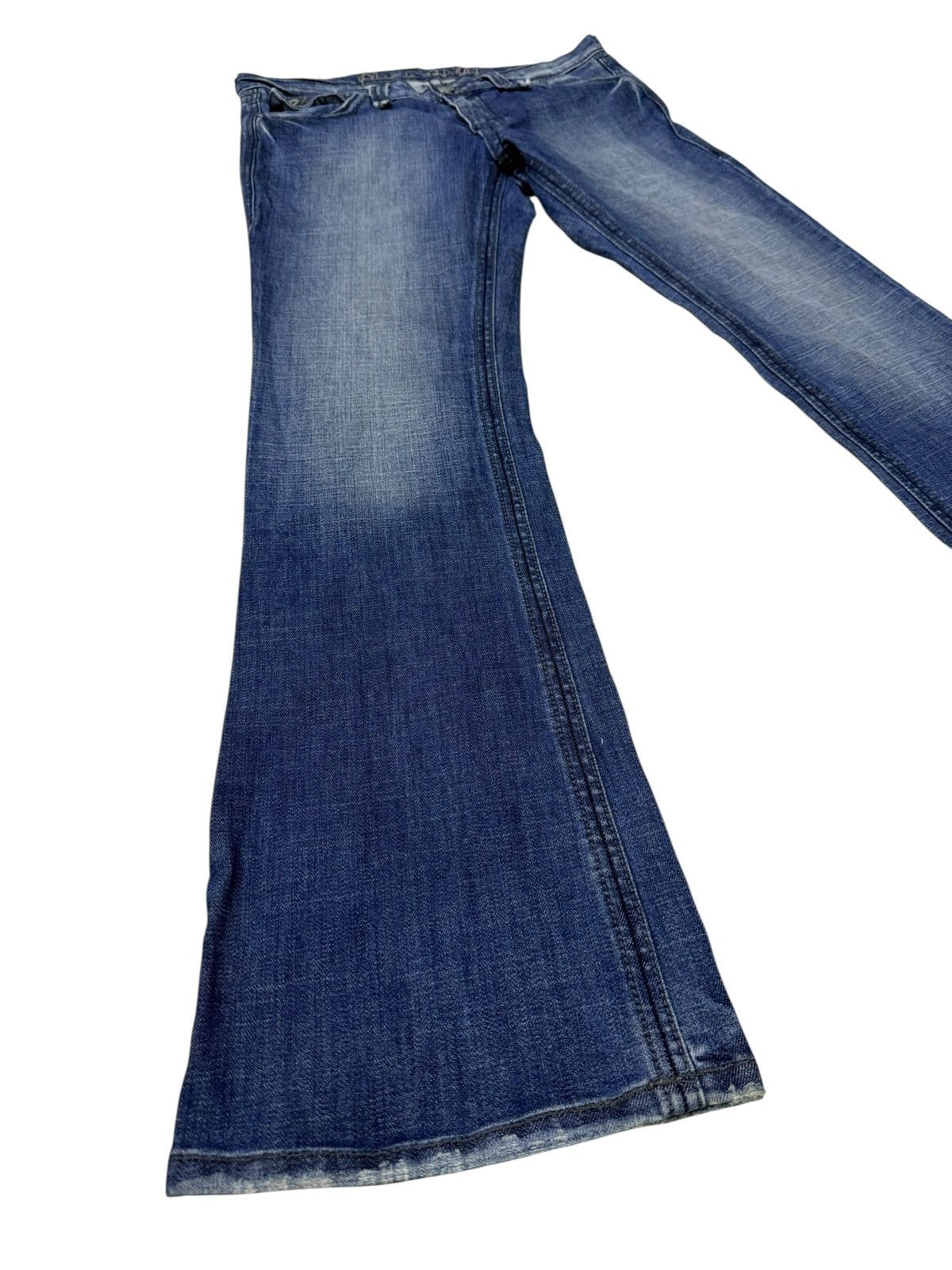 Tornado Mart Flared Jeans Plastic Boy Gly USA Made Nice Design Denim Size US 33 - 1 Thumbnail
