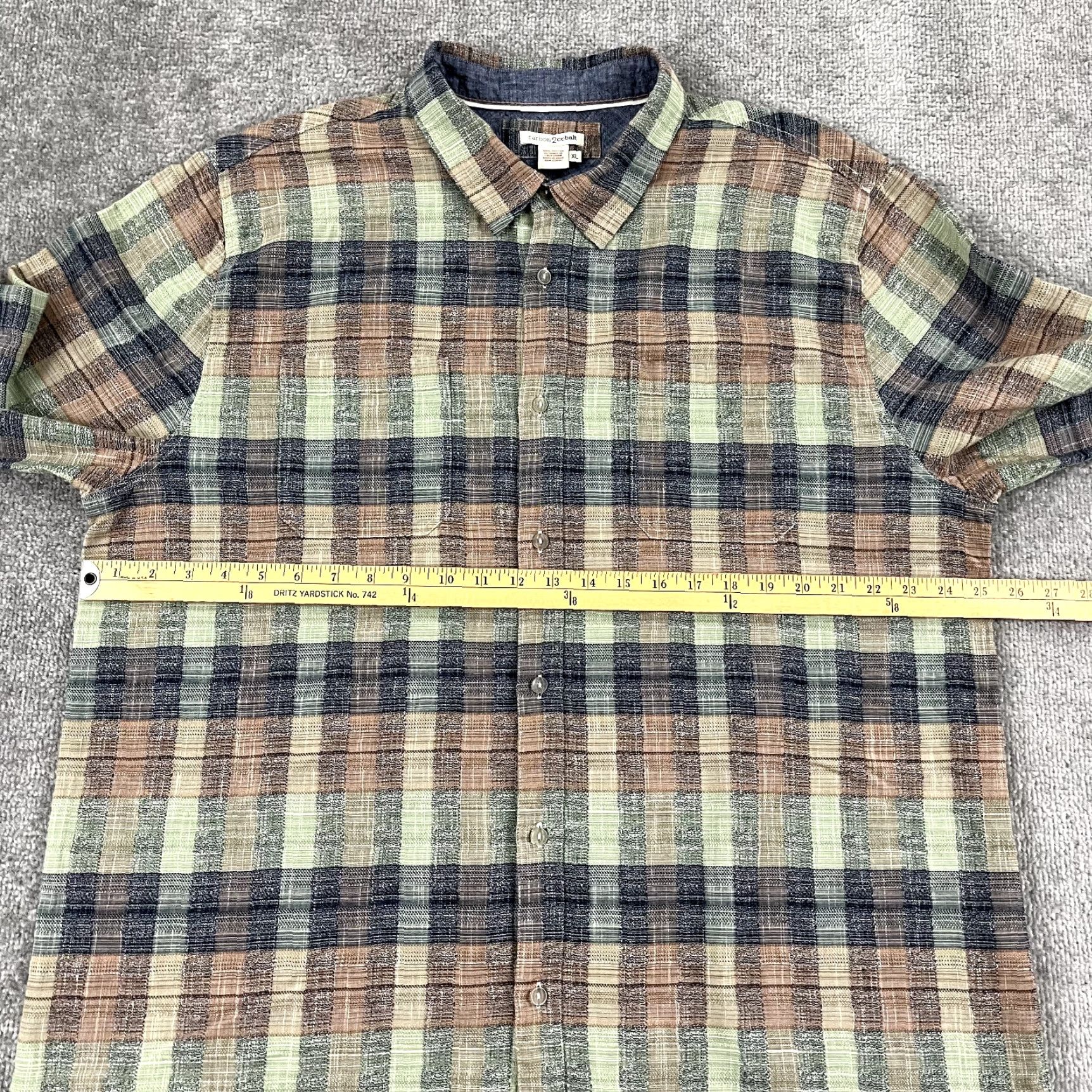 Carbon CARBON 2 COBALT Shirt Mens XL Multicolor Plaid Button-Up Long Sleeve Casual Formal Workwear Size US XL / EU 56 / 4 - 5 Thumbnail