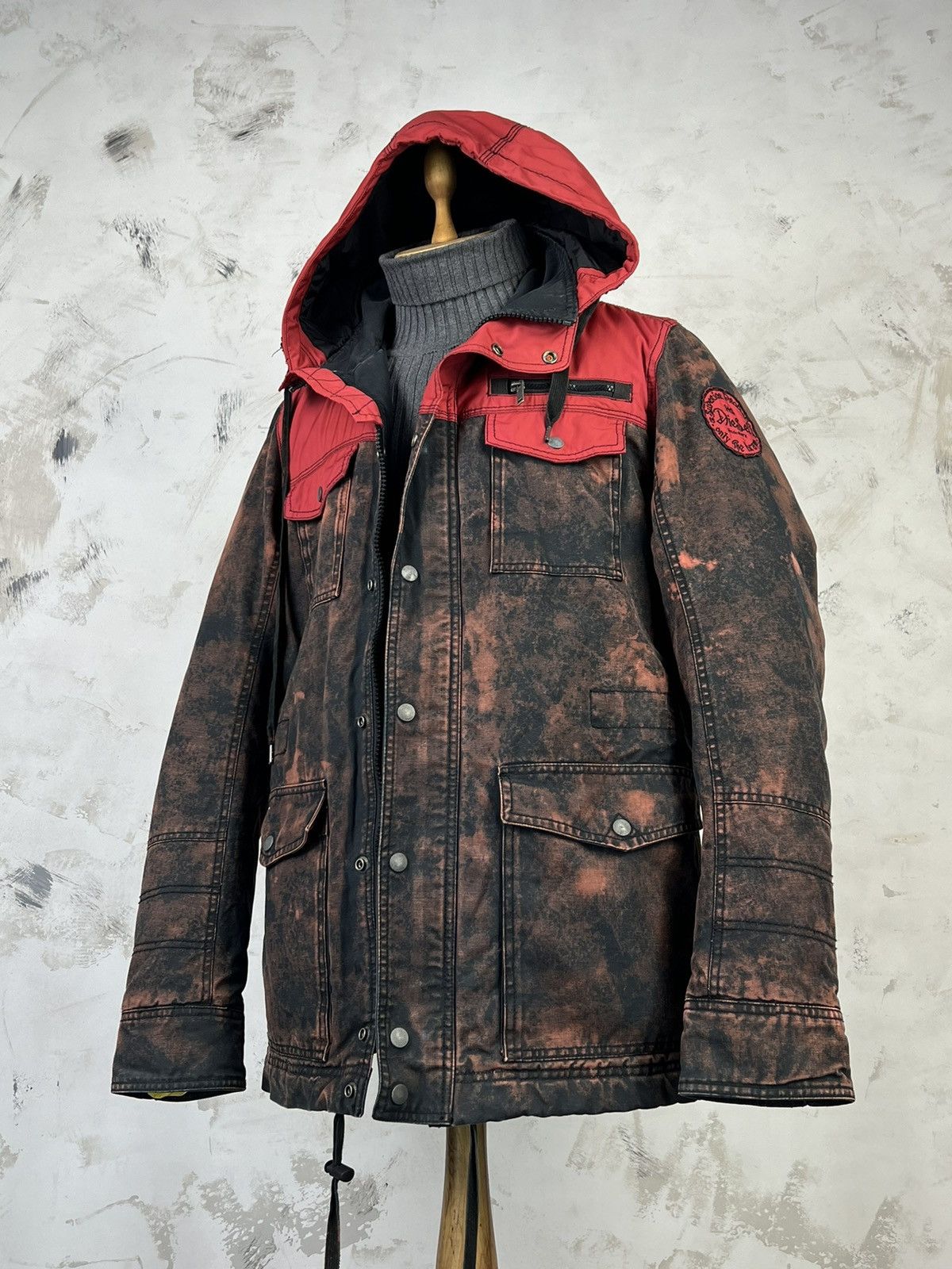 Diesel Vintage Diesel Custom Hooded Jacket Utility Coat Size M - L Size US S / EU 44-46 / 1 - 1 Thumbnail
