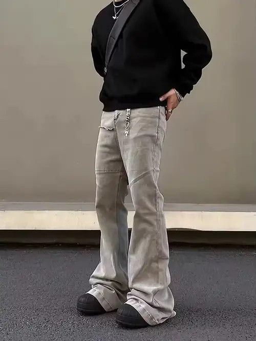 Japanese Brand Hosokawa x Miki Stacked Flare Jeans Pant Size US 31 - 8 Thumbnail