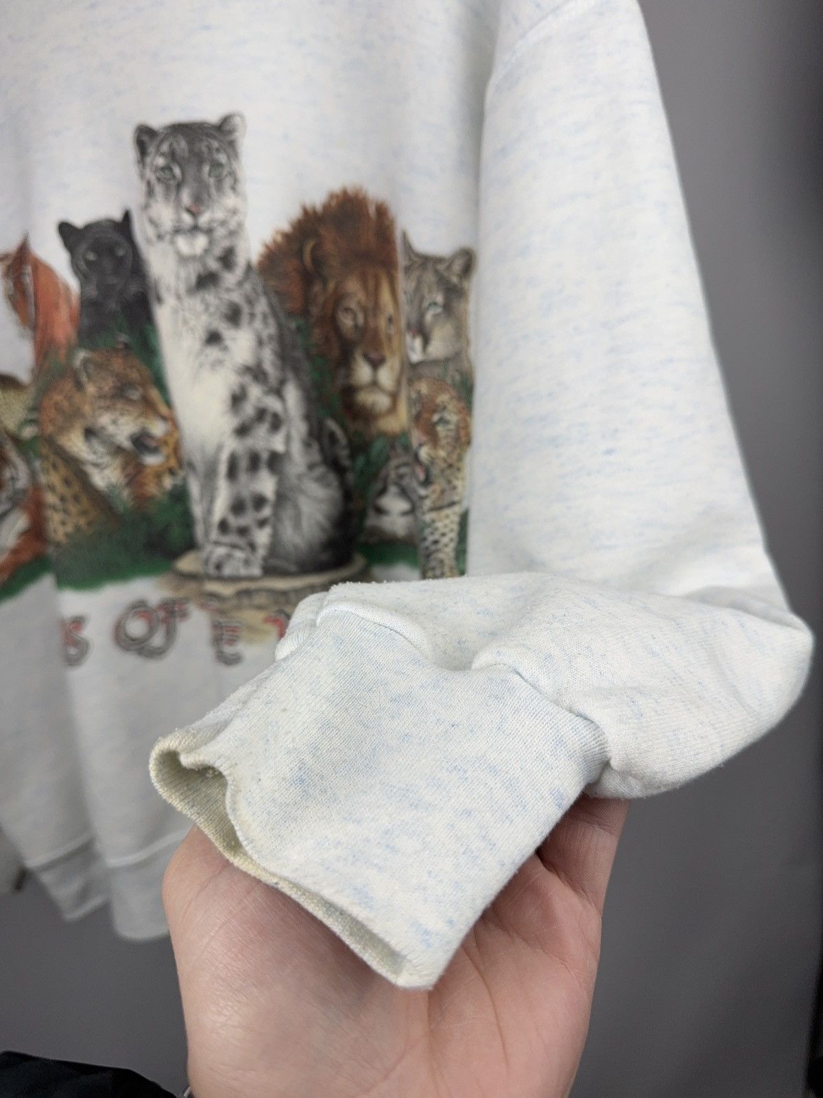 Habitat Vintage 1994 Wildlife Cat Front & Back Print Sweatshirt USA Size US L / EU 52-54 / 3 - 9 Thumbnail