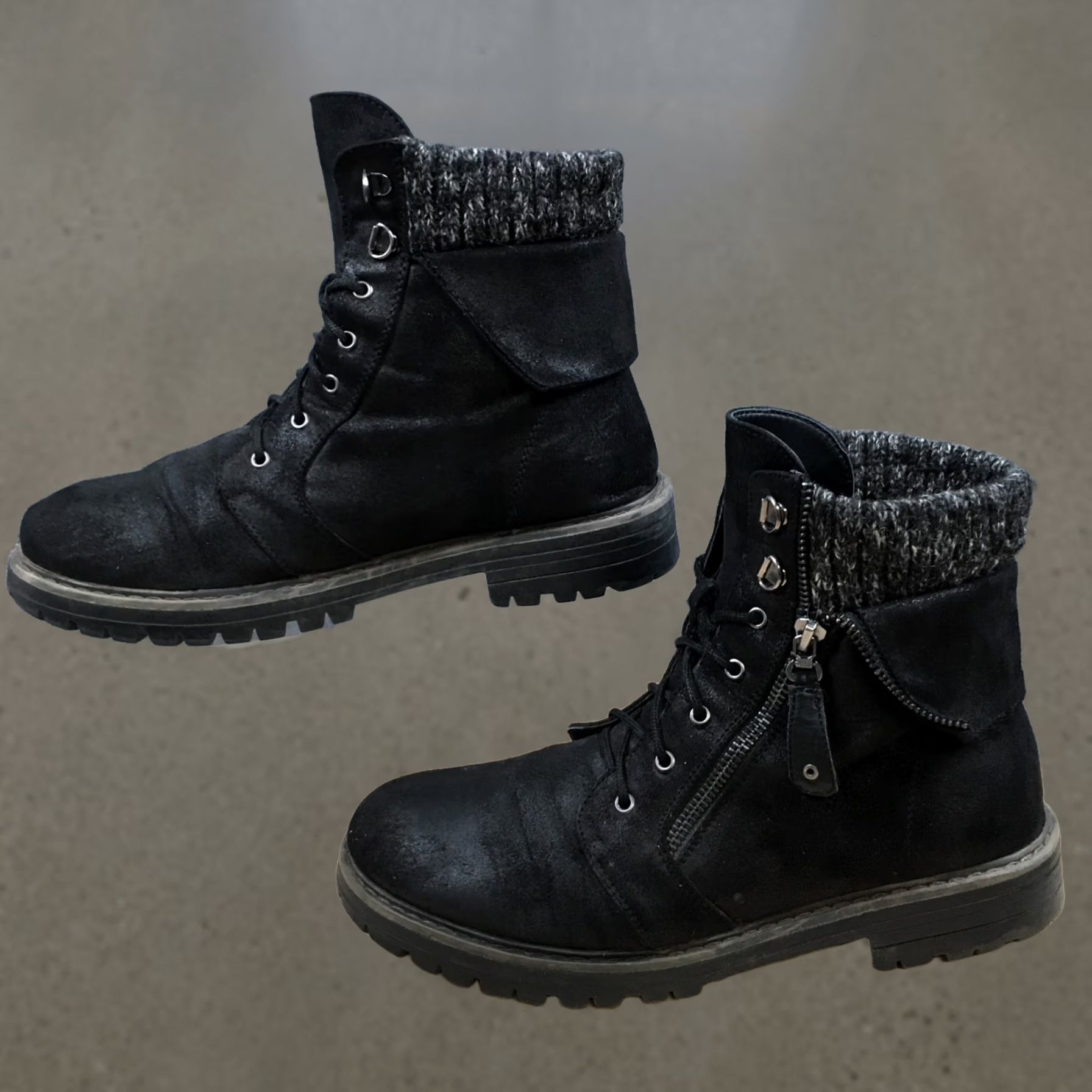 Vintage Cliffs by White Mountain Boots Womens 9.5 M Mandy Snow Black Casual Lace Up C29687 Size US 10 / IT 40 - 1 Thumbnail