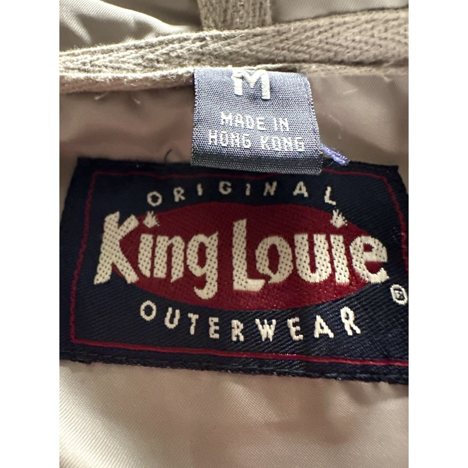 Vintage VINTAGE King Louie Windbreaker Jacket Mens M Beige Hooded Zip Front Beav er Lumber Logo Jersey? Size US M / EU 48-50 / 2 - 5 Thumbnail