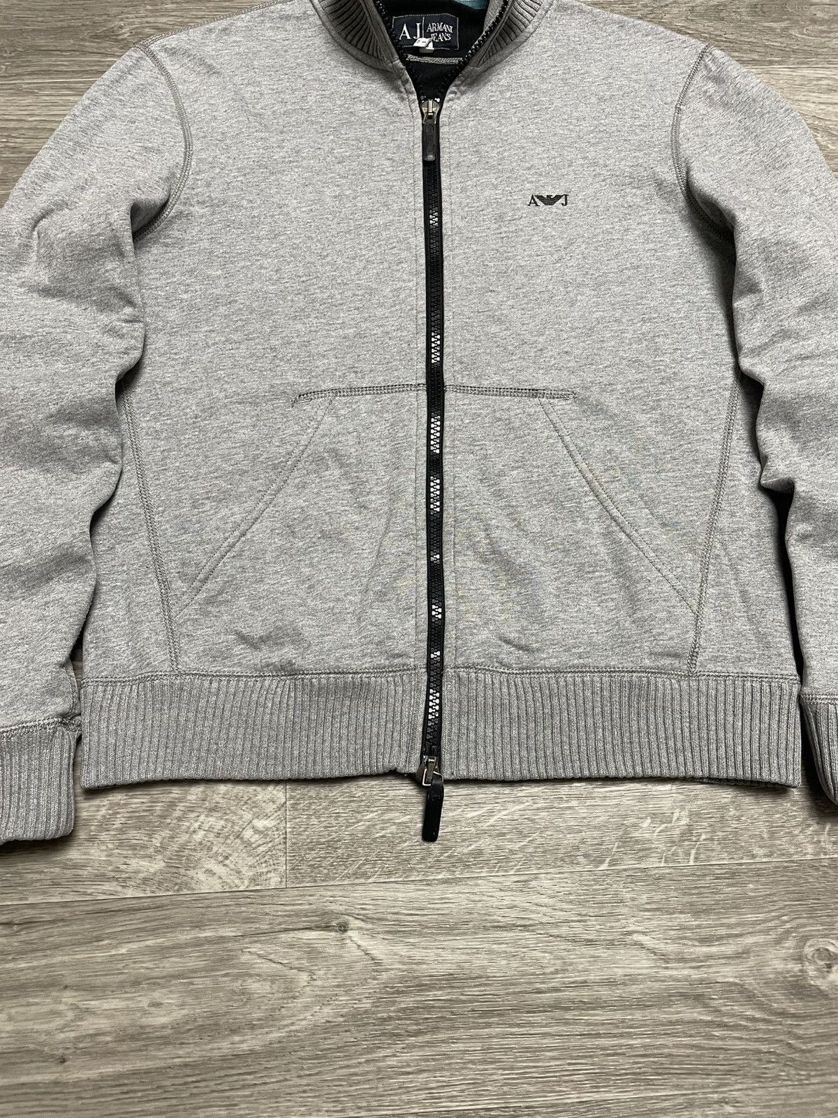 Armani ARMANI JEANS FULL ZIP UP SWEATSHIRT WITH AJ LOGO IN GREY Size US S / EU 44-46 / 1 - 5 Thumbnail