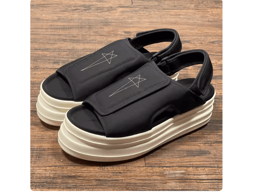 Rick Owens Rick Owens RO black embroidered pentagram slides Size US 7 / EU 40 - 4 Thumbnail