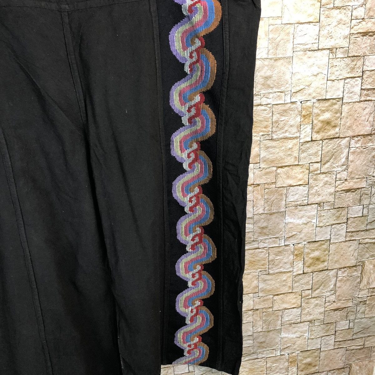 Japanese Brand Amina double waist art design Black Pants #A133 Size US 32 / EU 48 - 6 Thumbnail