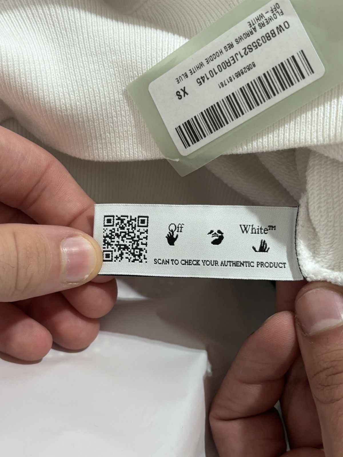 Off-White Off-White FLOWERS ARROWS REG HOODIE WHITE BLUE Size US XS / EU 42 / 0 - 8 Thumbnail