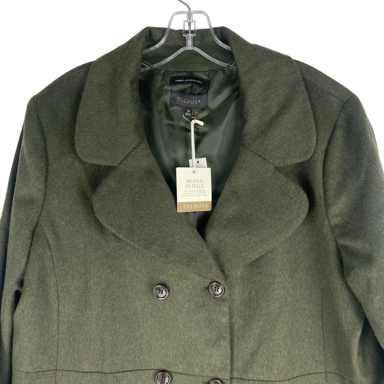 Other Talbots Brushed Italian Wool Double Breast Coat Green 16 Size XXL / US 16-18 / IT 52-54 - 5 Thumbnail