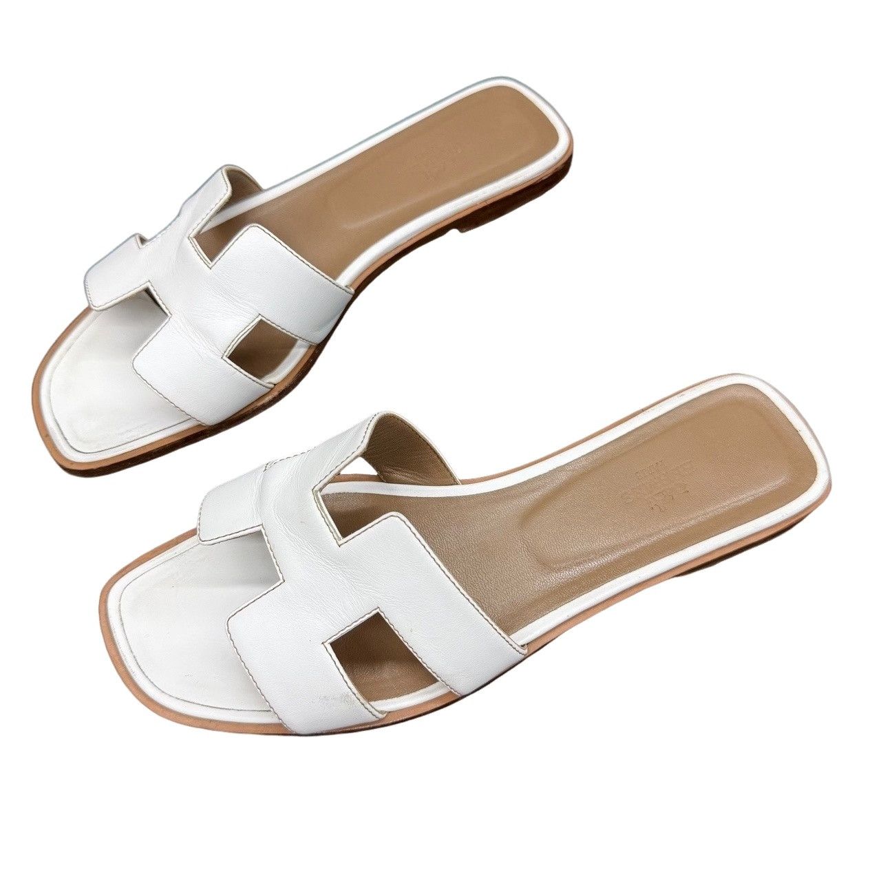 Hermes Hermès Oran Leather Sandals Size 39.5 Size US 9.5 / IT 39.5 - 1 Thumbnail