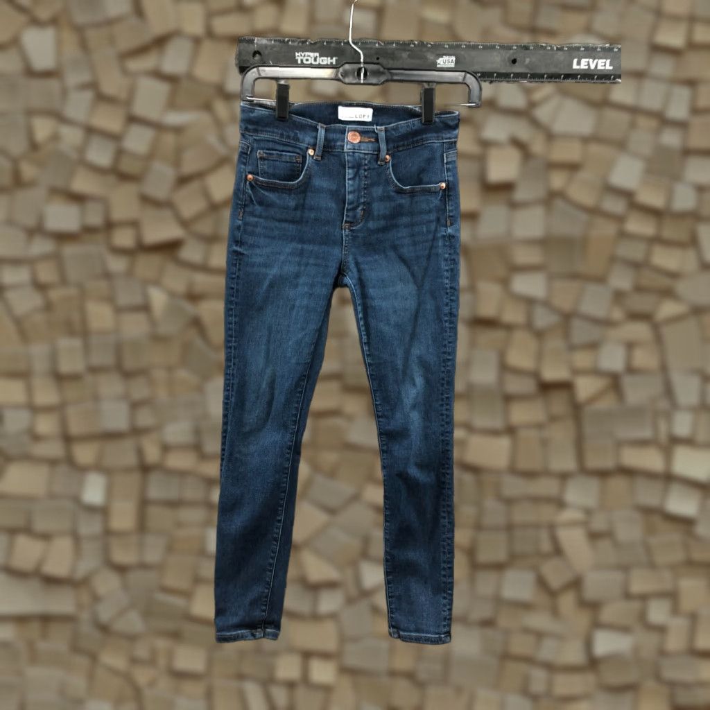 Loft LOFT Jeans Skinny Crop Size 2 Womens Mid Rise Dark Wash Blue Denim Size 26" / US 2 / IT 38 - 1 Thumbnail