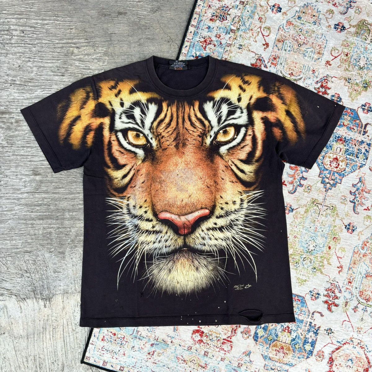 Band Tees × Vintage Rare vintage distressed Rock cheng tiger aop Size US L / EU 52-54 / 3 - 1 Thumbnail