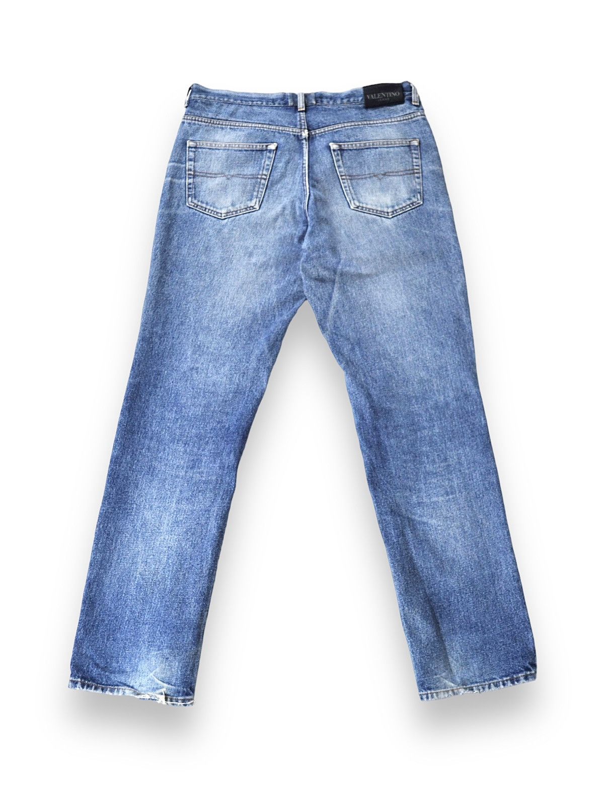 Valentino 90s Vintage Valentino Straight Distressed Blue Jeans Denim Size US 36 / EU 52 - 11 Thumbnail