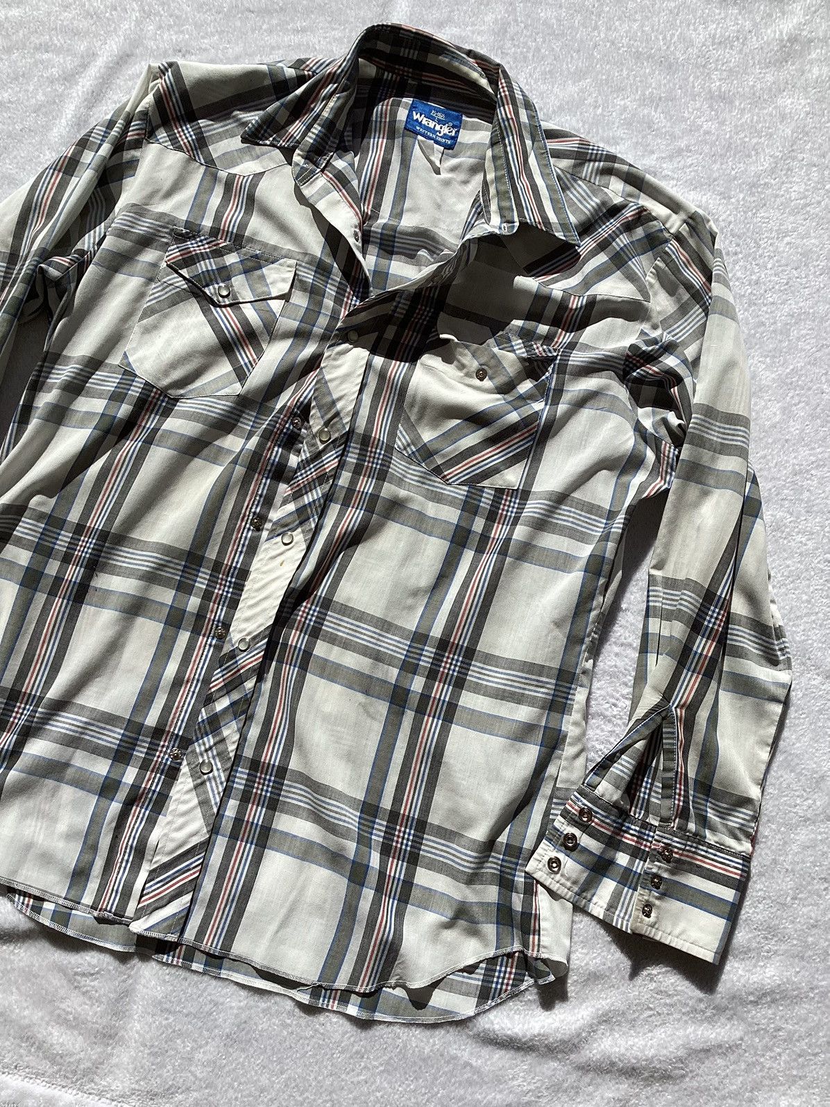Vintage × Wrangler Vintage 90s wrangler western shirts plaid button up Size US L / EU 52-54 / 3 - 2 Thumbnail