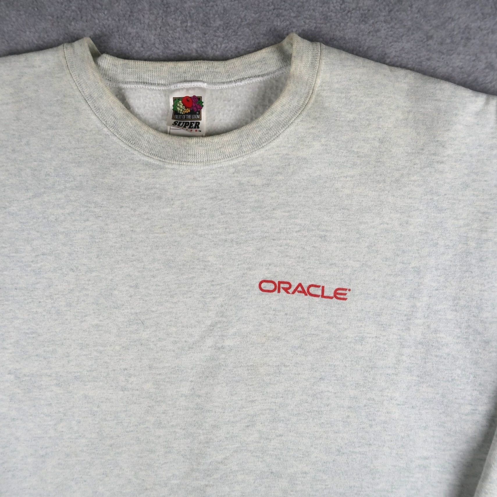 Fruit Of The Loom VINTAGE Fruit of the Loom 90s Oracle Server Tech Sweatshirt Crewneck XL Gray Heavyweight Graphic Print Mens Size US XL / EU 56 / 4 - 3 Thumbnail